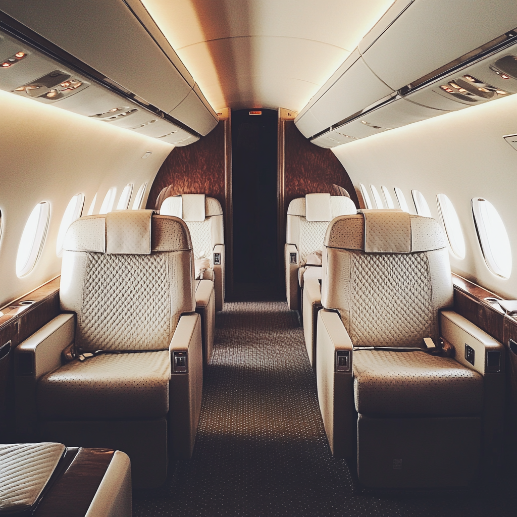 Lavish seating in an airplane | Source: Midjourney