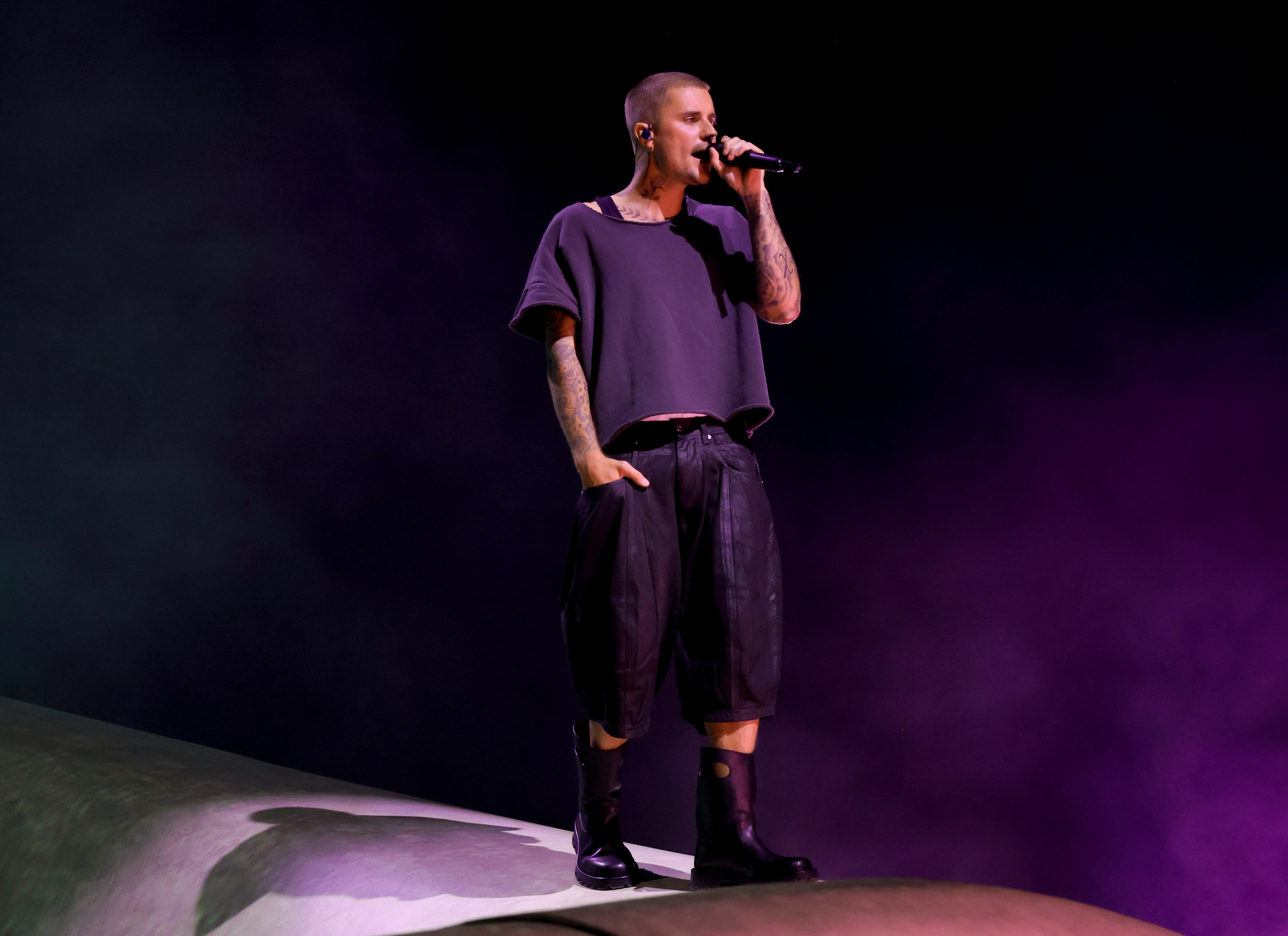 Justin Bieber performs at the Coachella Stage during the 2026 Coachella Valley Music and Arts Festival at Empire Polo Club on April 11, 2026 in Indio, California. | Source: Getty Images