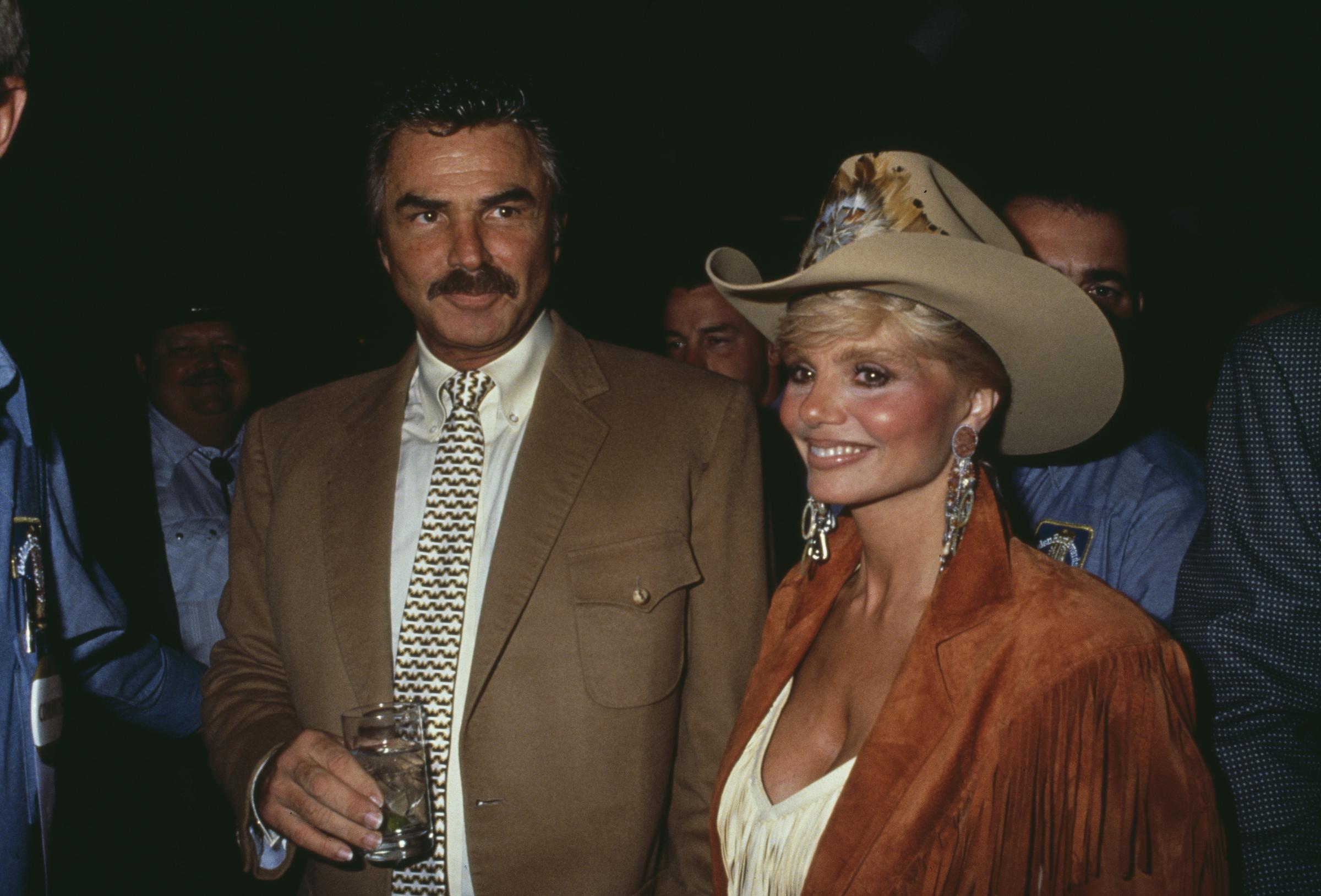 Burt Reynolds and Loni Anderson attend the Motion Picture & Television Fund's 8th Annual Golden Boot Awards, held at the Century Plaza Hotel in Los Angeles, California on July 28, 1990. | Source: Getty Images