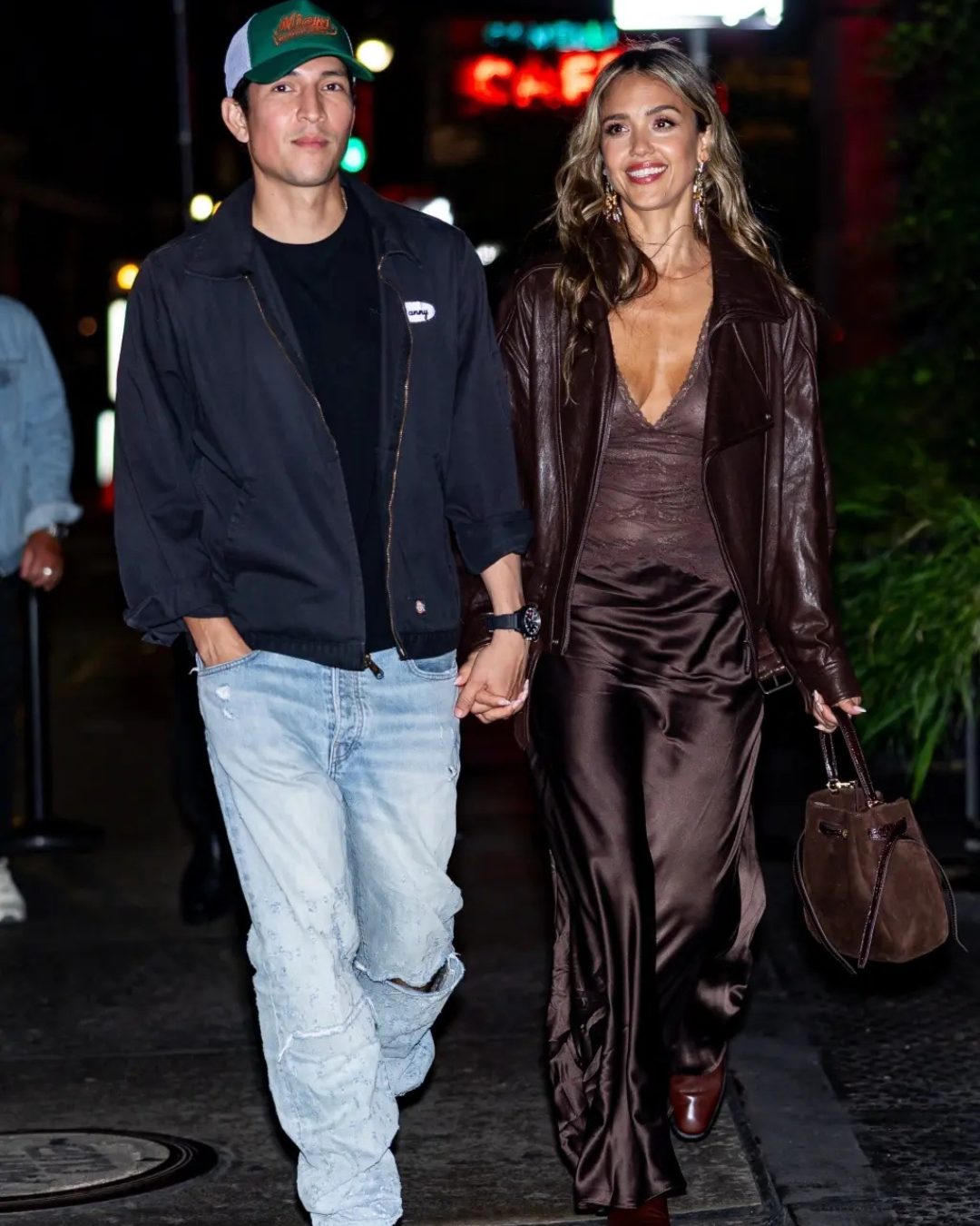 Danny Ramirez and Jessica Alba are seen in New York City on September 15, 2025. | Source: Instagram/pagesix