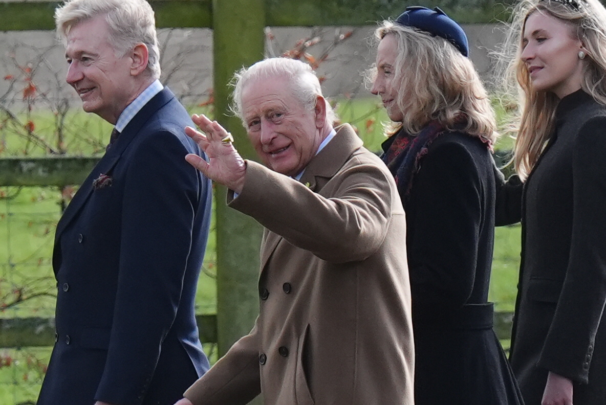 King Charles III leaves after attending a Sunday service at St Mary Magdalene, the parish church at Sandringham, Norfolk on March 1, 2026. | Source: Getty Images