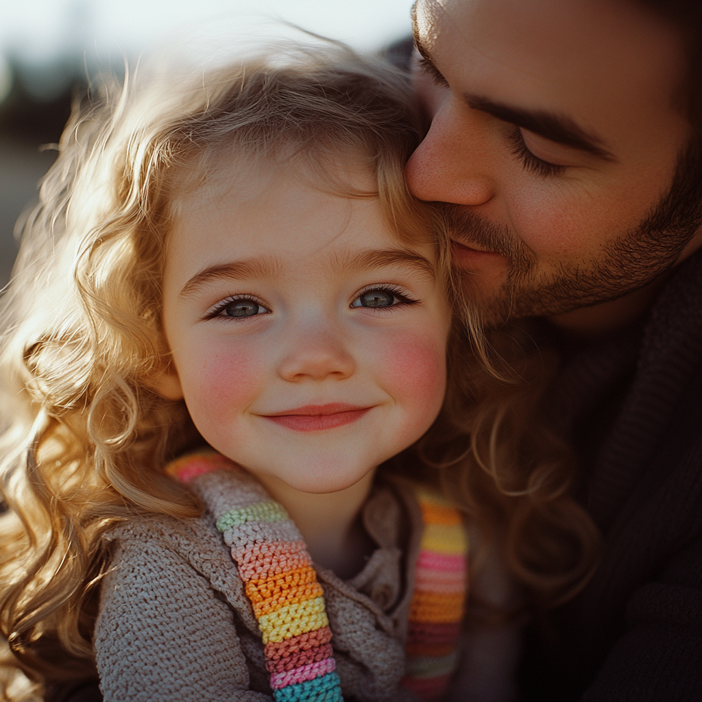 A father kissing his daughter | Source: Midjourney
