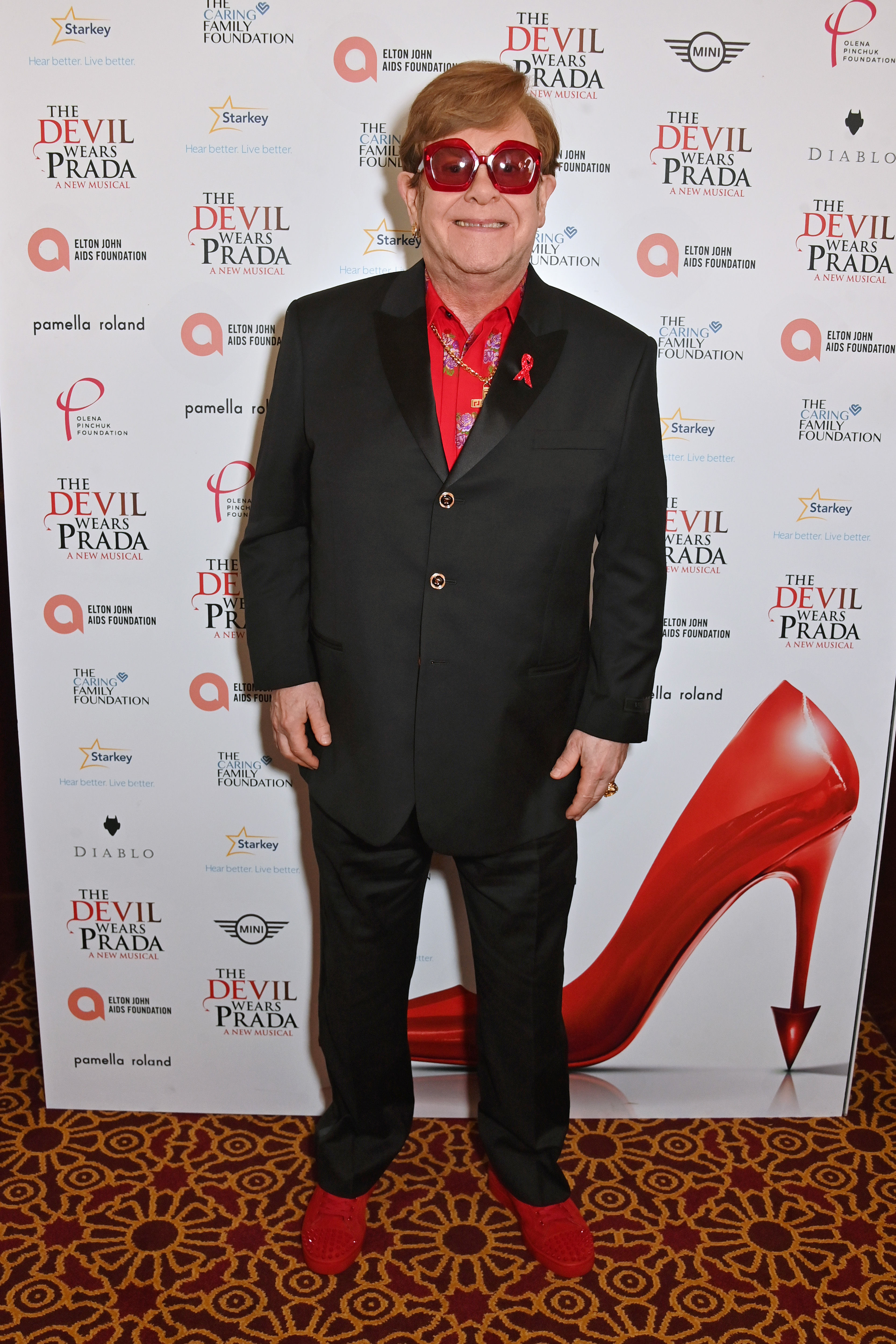 Sir Elton John attends "The Devil Wears Prada Musical" charity gala night in support of the Elton John Aids Foundation at The Dominion Theatre on December 1, 2024, in London, England. | Source: Getty Images