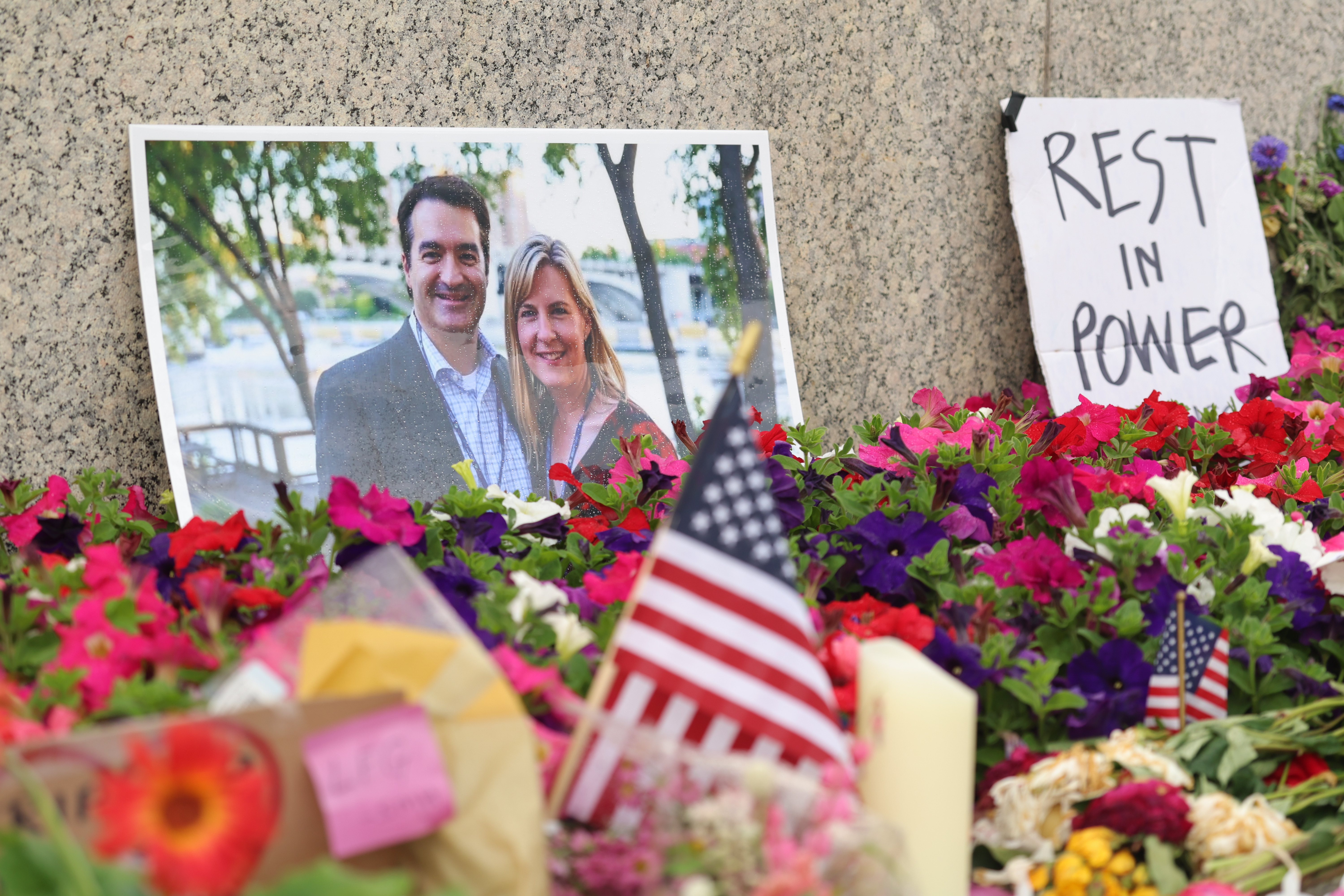 A memorial for Melissa and Mark Hortman | Source: Getty Images