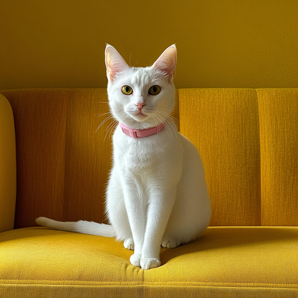 A cat sitting on a couch | Source: Midjourney