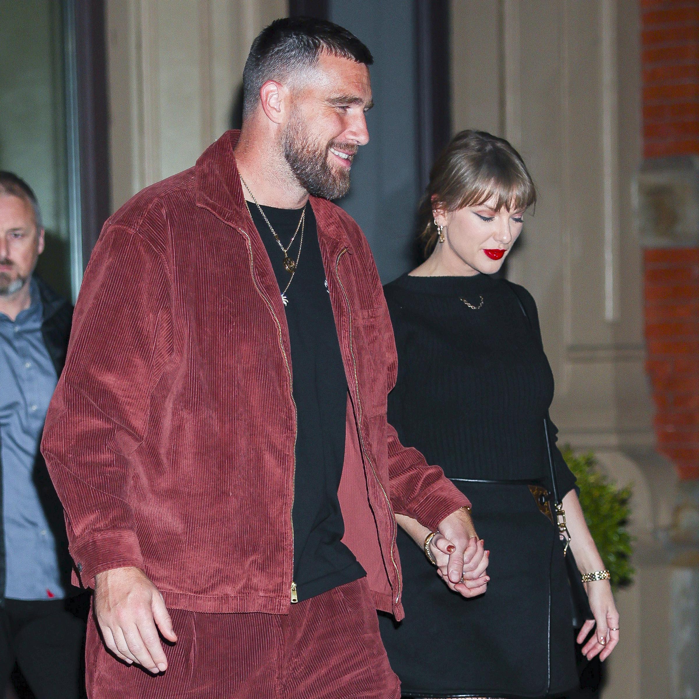 Taylor Swift and Travis Kelce seen in NoHo on November 6, 2025, in New York. | Source: Getty Images