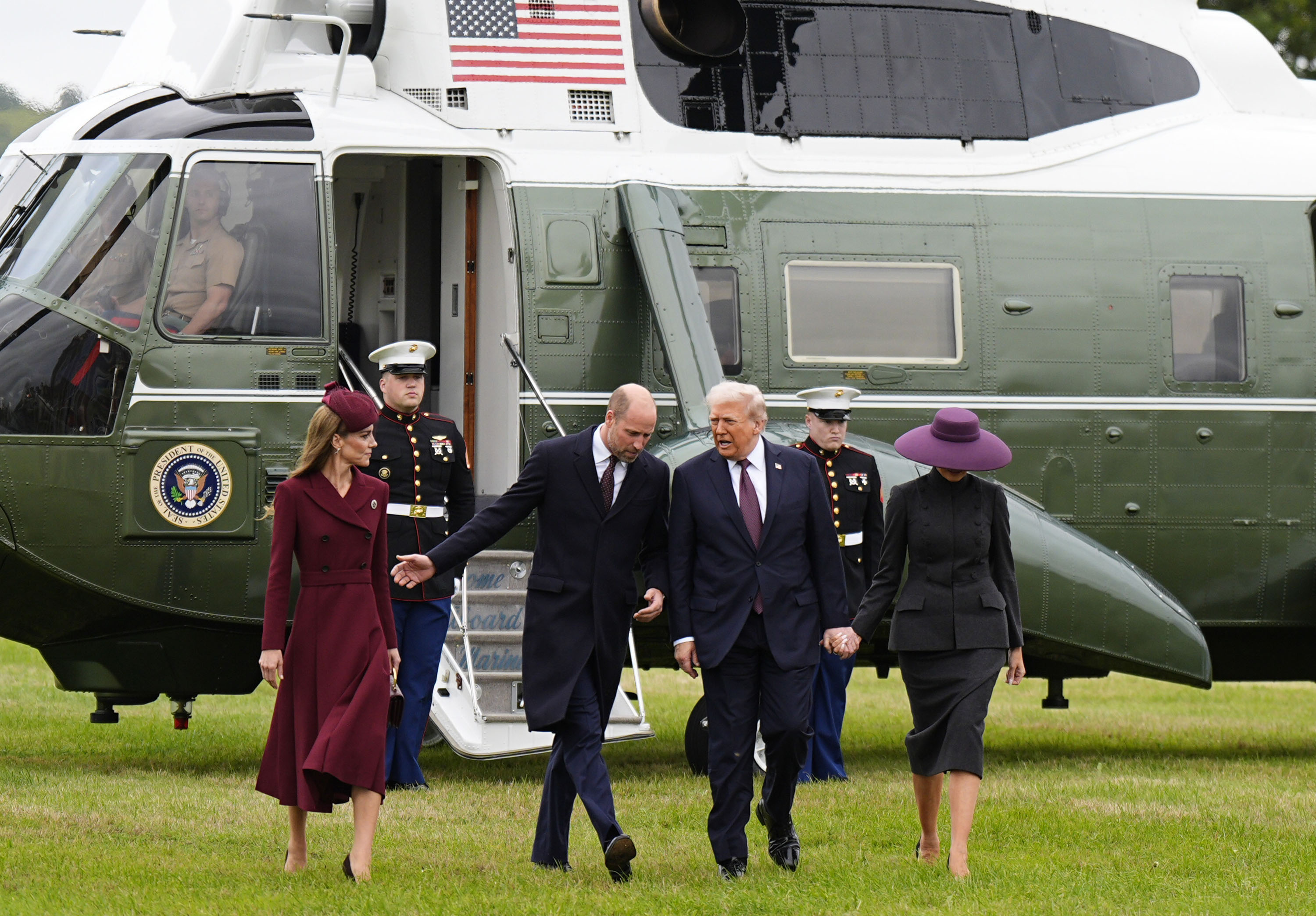 Catherine, Princess of Wales and William, Prince of Wales receive US President Donald Trump and First Lady Melania Trump at Windsor Castle on September 17, 2025 in Windsor, England. | Source: Getty Images