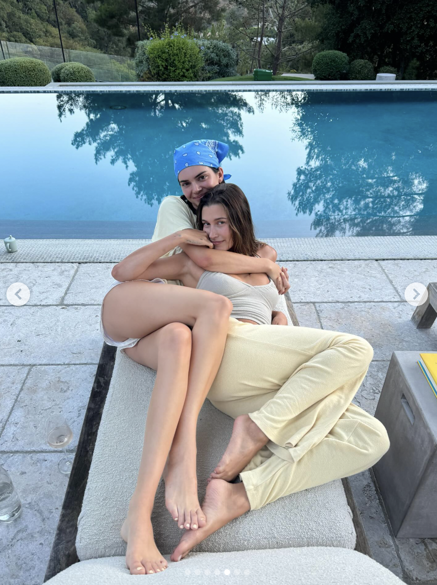 Hailey Bieber and Kendall Jenner during "Camp Jack" festivities, posted on August 26, 2025. | Source: Instagram/haileybieber