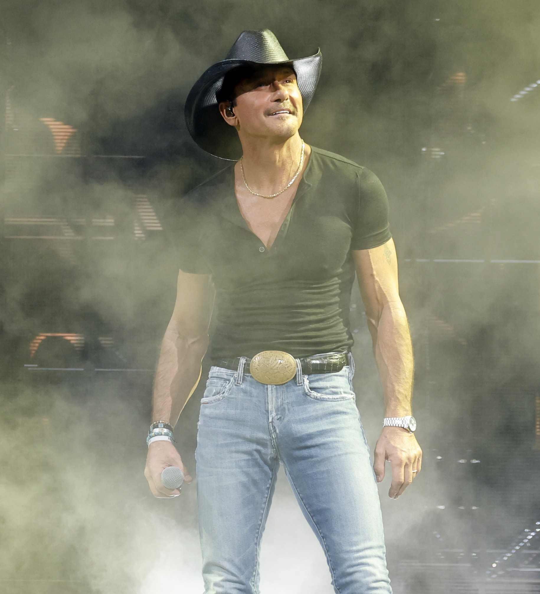 Tim McGraw performs at Bridgestone Arena on April 25, 2024, in Nashville, Tennessee. | Source: Getty Images