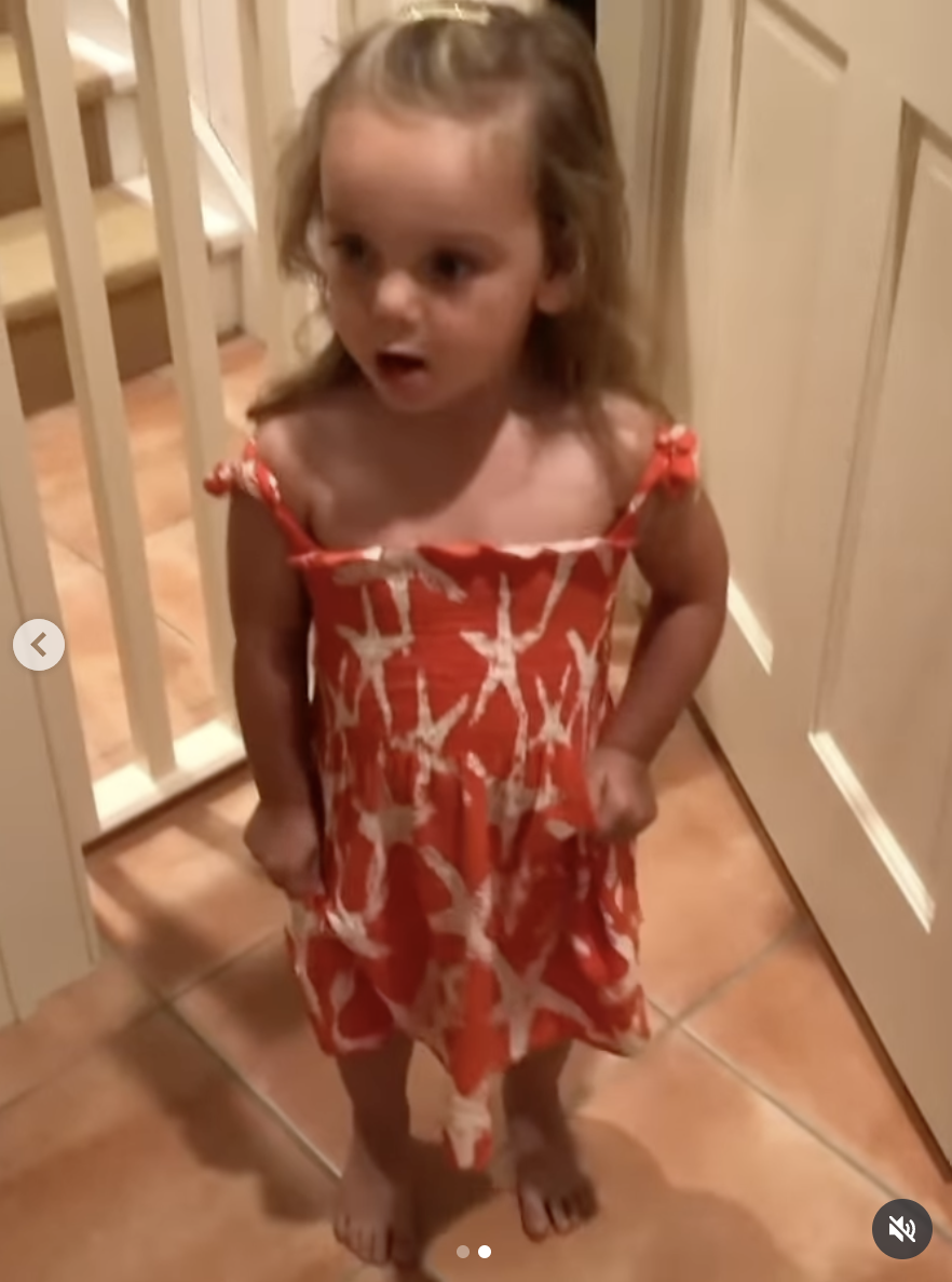 A throwback of Billy Joel's daughter, Della Rose, looking for the "Piano Man," posted on August 12, 2025. | Source: Instagram/billyjoel