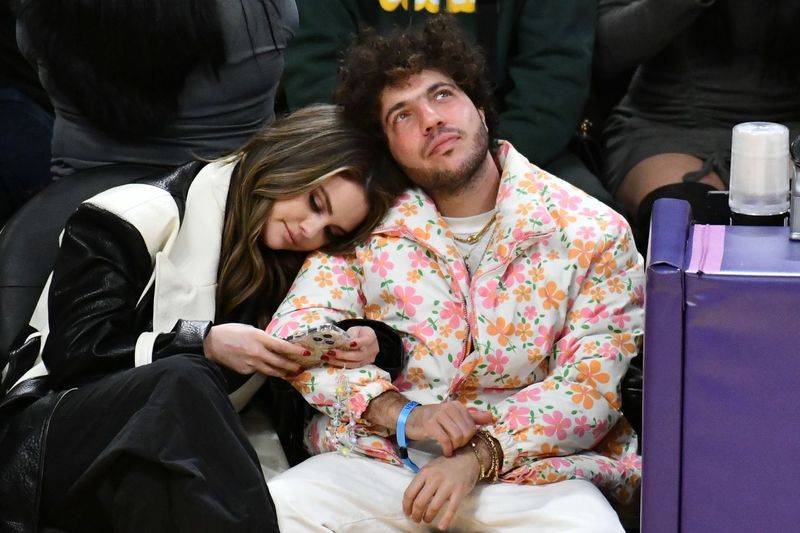 Selena Gomez and Benny Blanco attend an NBA game between the Los Angeles Lakers and the Miami Heat at Crypto.com Arena on January 3, 2024 | Source: Getty Images