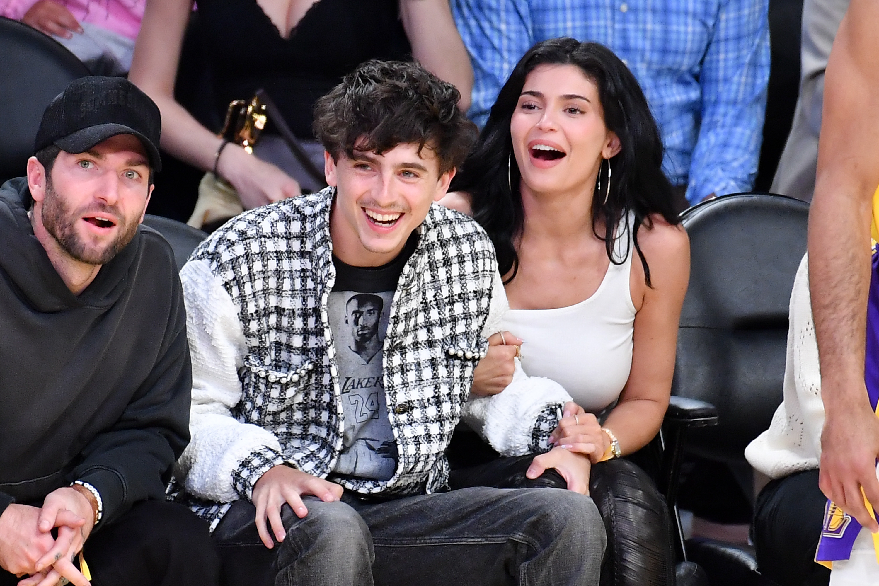 Timothée Chalamet and Kylie Jenner attend a basketball game between the Los Angeles Lakers and the Minnesota Timberwolves at Crypto.com Arena on April 30, 2025, in Los Angeles, California. | Source: Getty Images