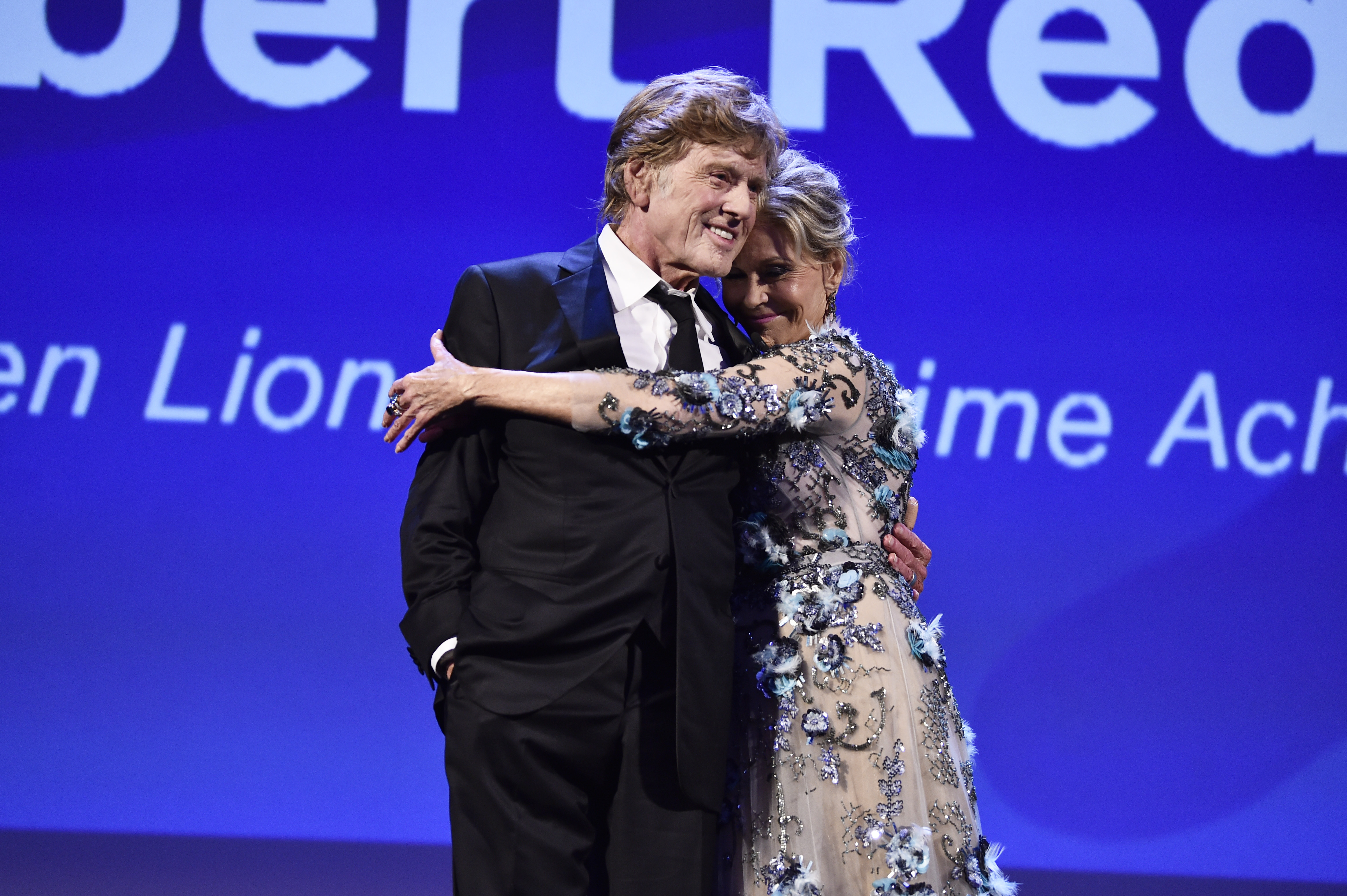 Robert Redford and Jane Fonda receive a Golden Lion For Lifetime Achievement Award during the 74th Venice Film Festival on September 1, 2017, in Venice, Italy. | Source: Getty Images