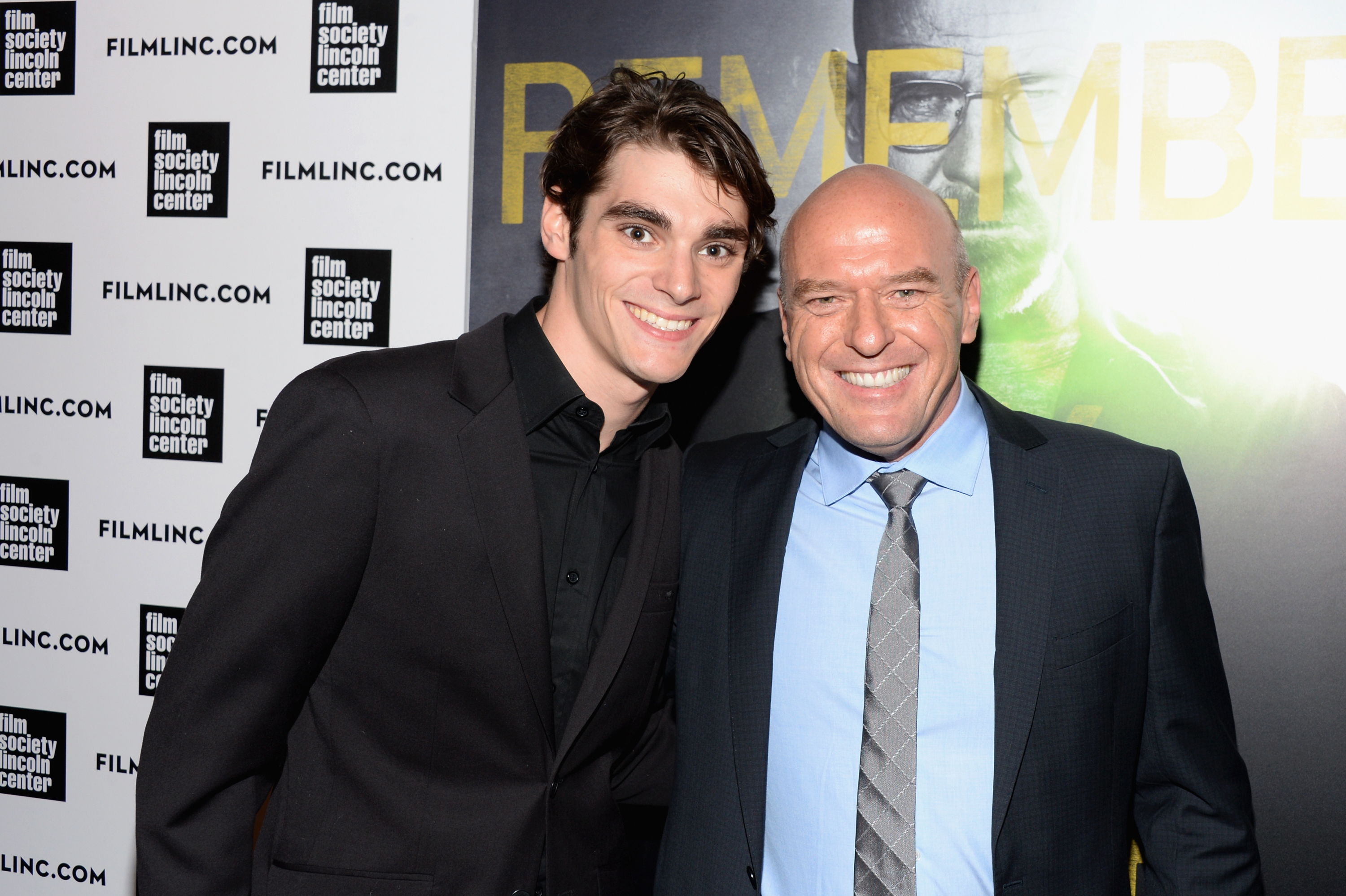 RJ Mitte (L) and Dean Norris attend the "Breaking Bad" NY Premiere 2013 at The Film Society of Lincoln Center, Walter Reade Theatre on July 31 in New York City. | Source: Getty Images