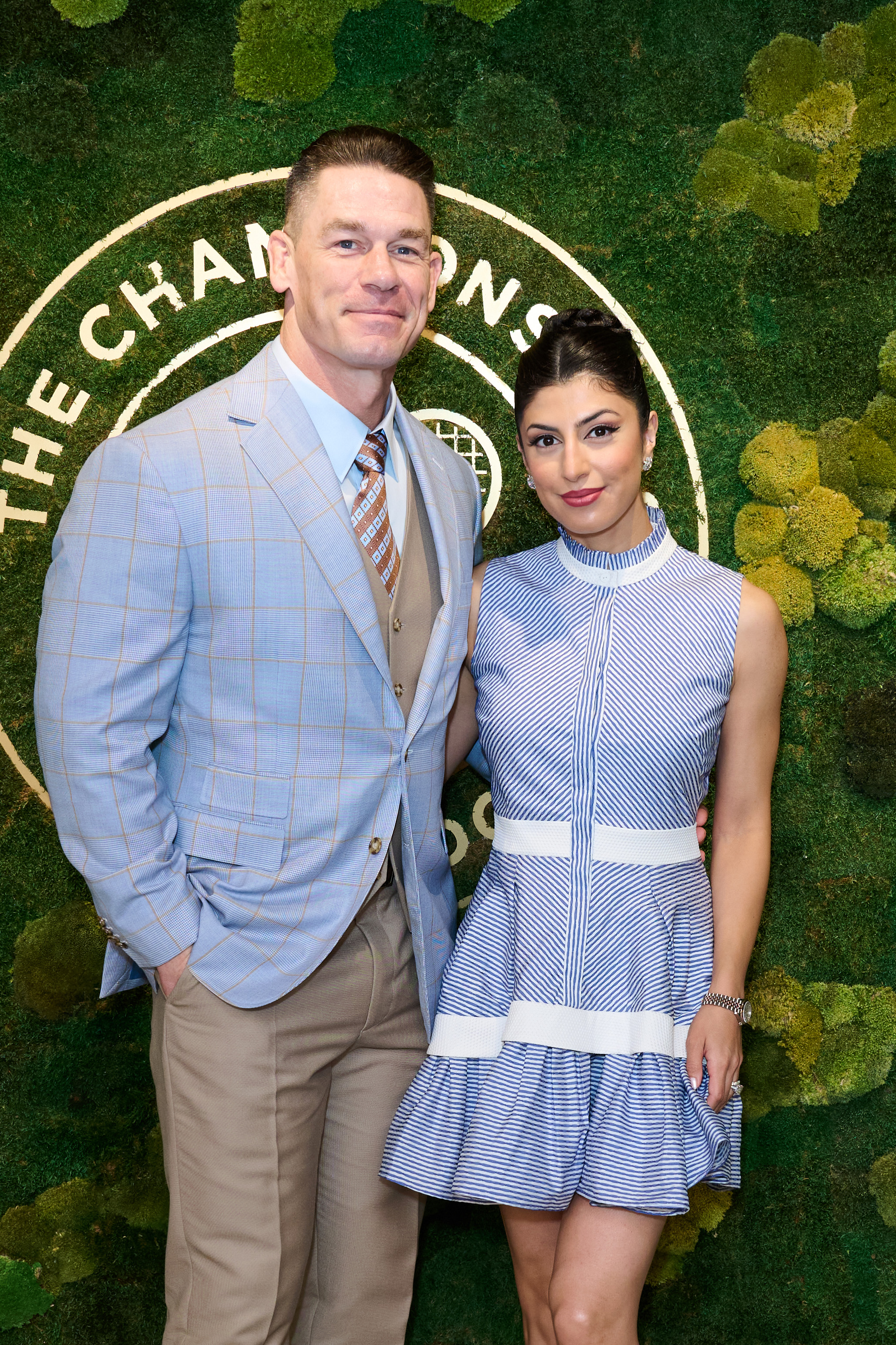 John Cena and Shay Shariatzadeh attend Day Three of the Wimbledon Tennis Championships at the All England Lawn Tennis and Croquet Club on July 2, 2025, in London, England. | Source: Getty Images