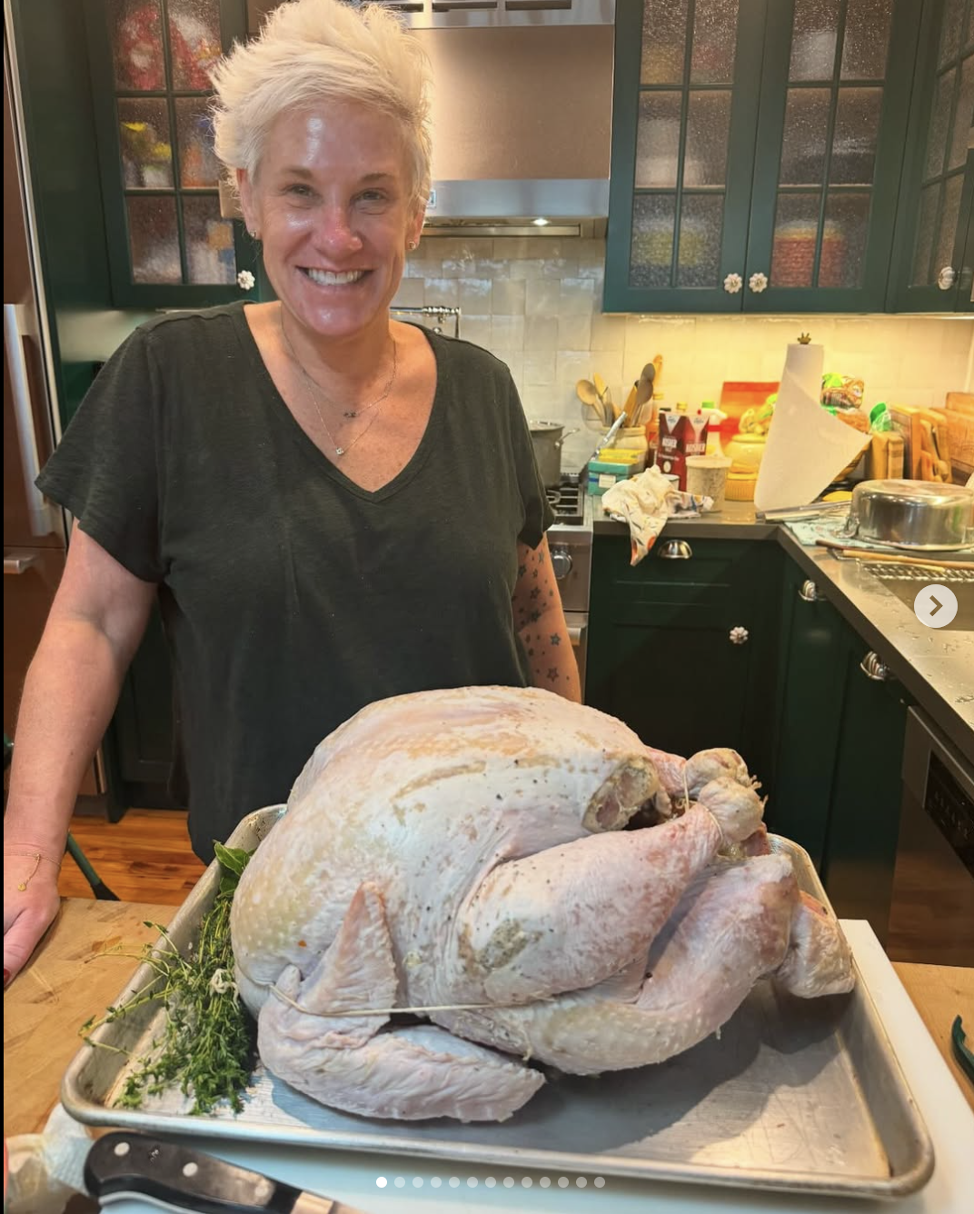 Chef Anne Burrell preparing food at a kitchen, posted on December 2, 2024 | Source: Instagram/chefanneburrell