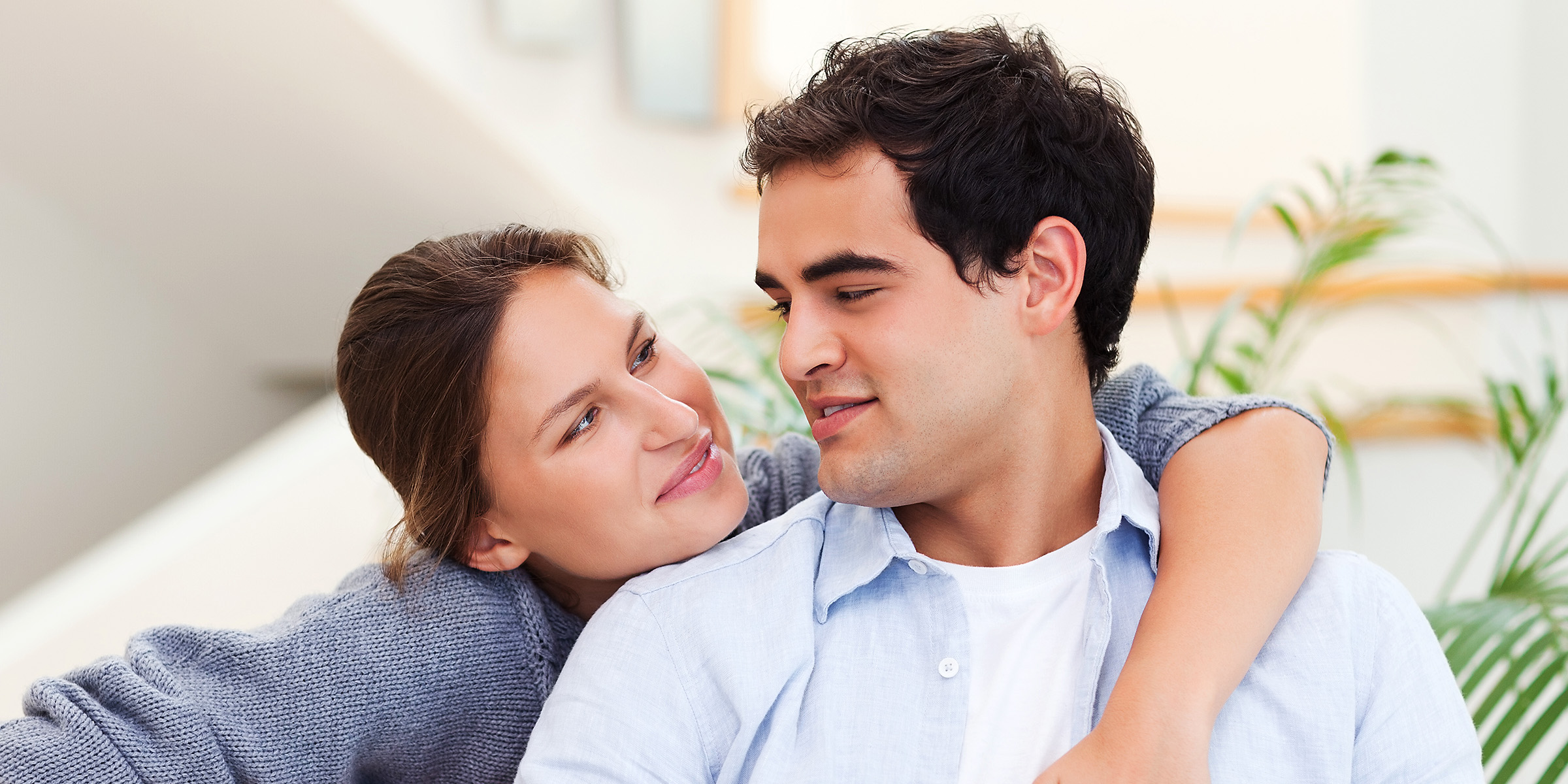 A couple gazing into each other's eyes | Source: Shutterstock