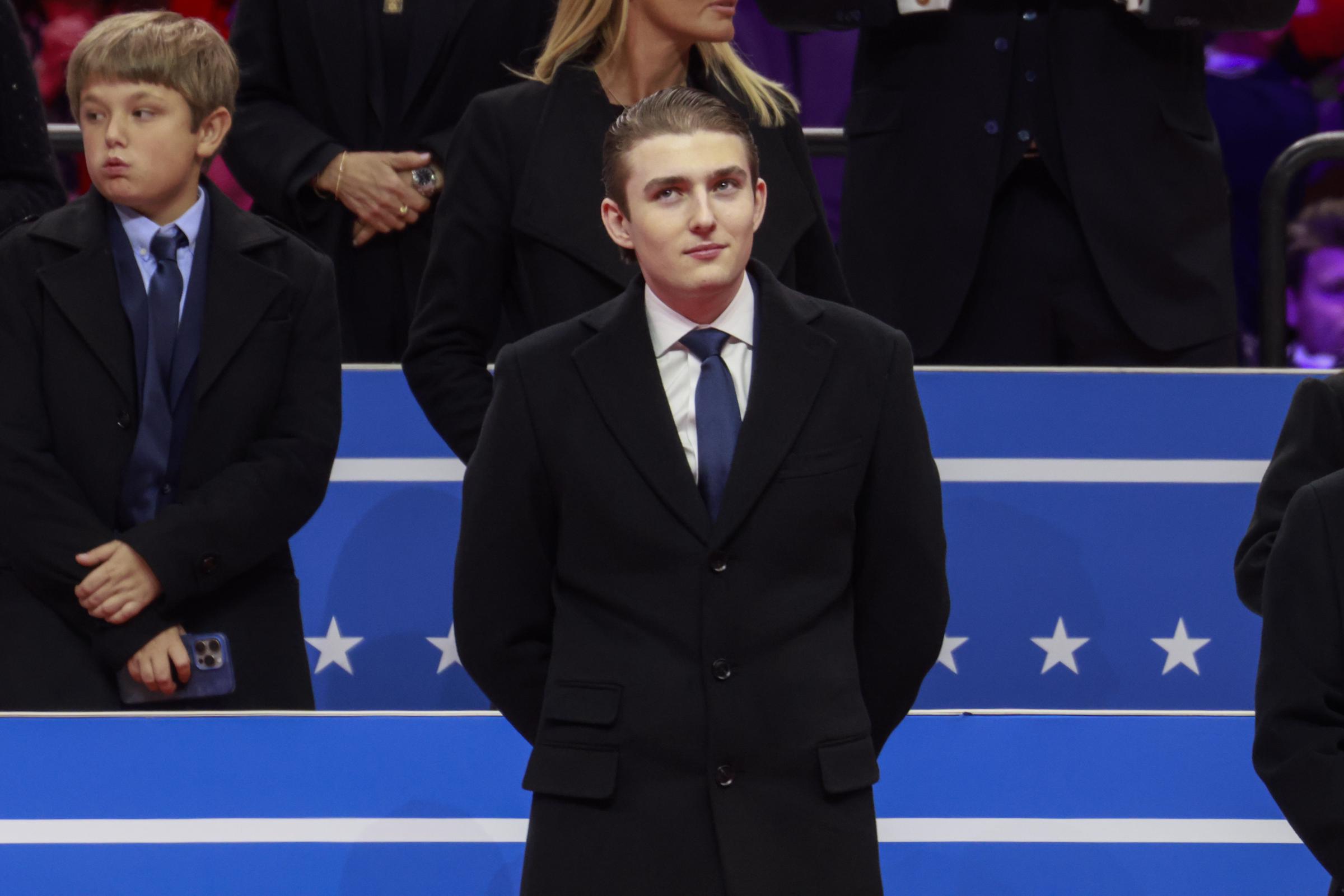 Barron Trump attends the inauguration of U.S. President-elect Donald Trump in the Rotunda of the U.S. Capitol on January 20, 2025, in Washington, DC. | Source: Getty Images
