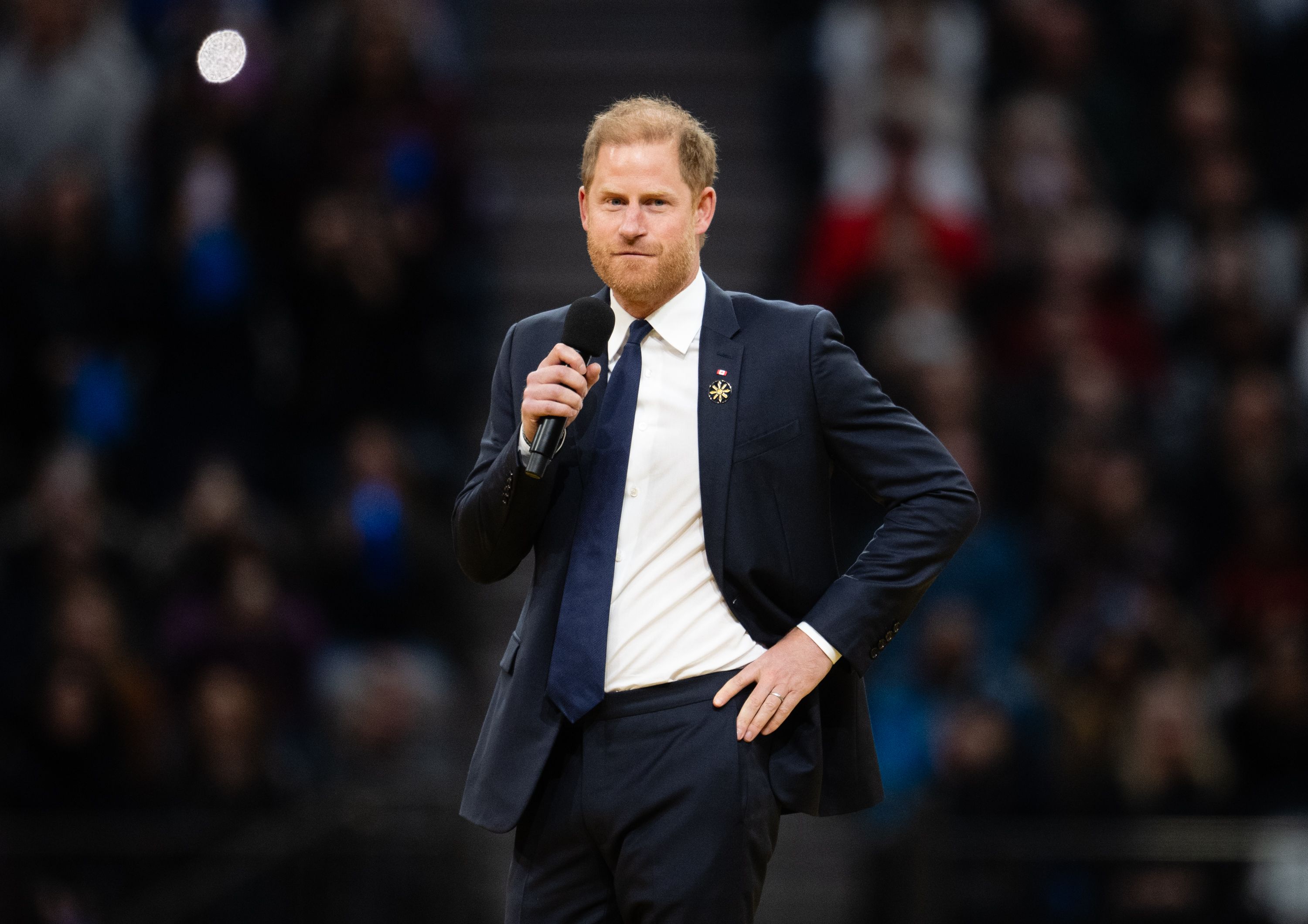 Prince Harry gives a speech during the opening ceremony of the 2025 Invictus Games on February 8, 2025 in Vancouver, Canada | Source: Getty Images