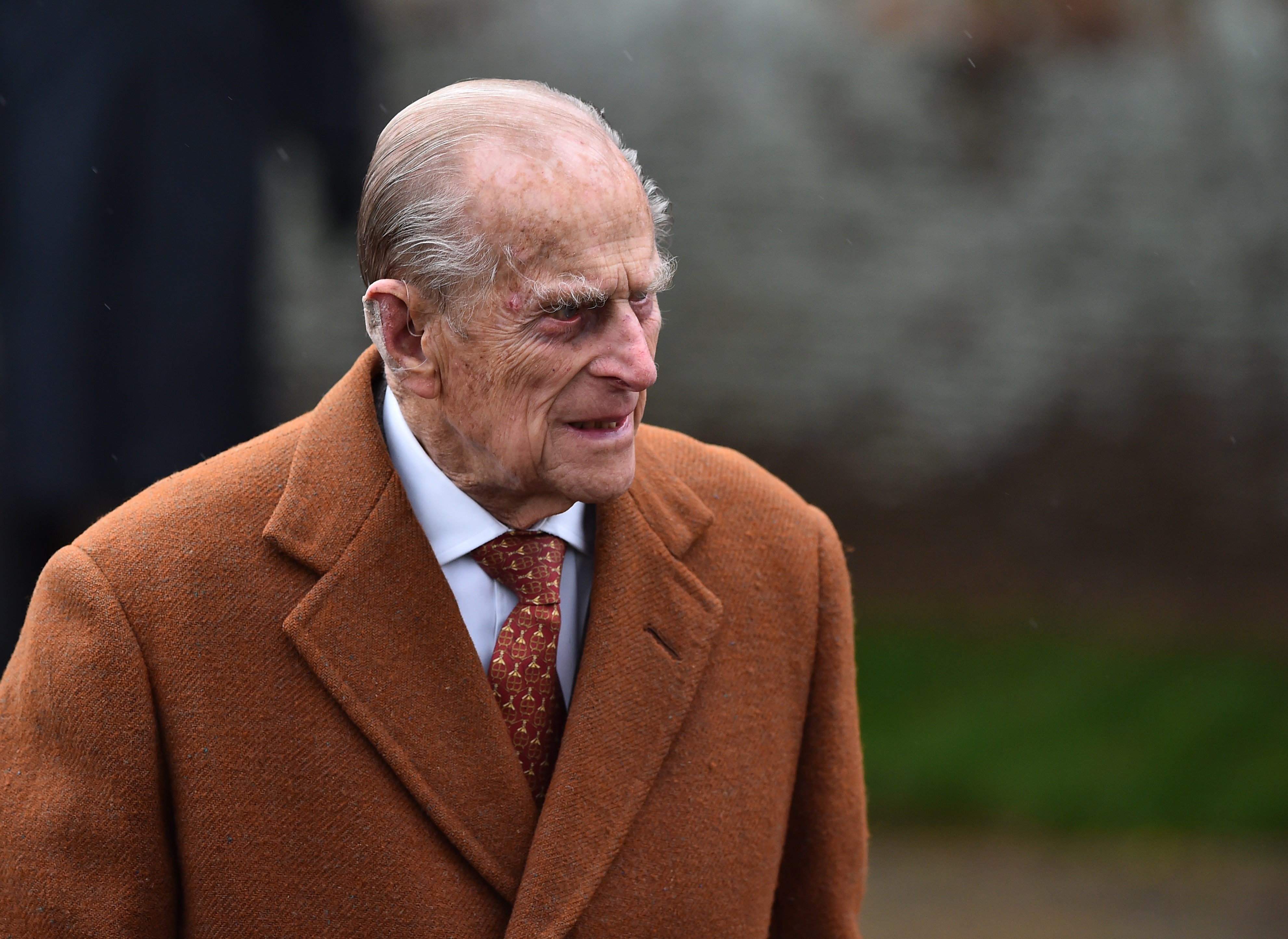 Prince Philip, the Duke of Edinburgh attends a traditional Christmas Day Church Service at Sandringham in eastern England, on December 25, 2015. | Source: Getty Images