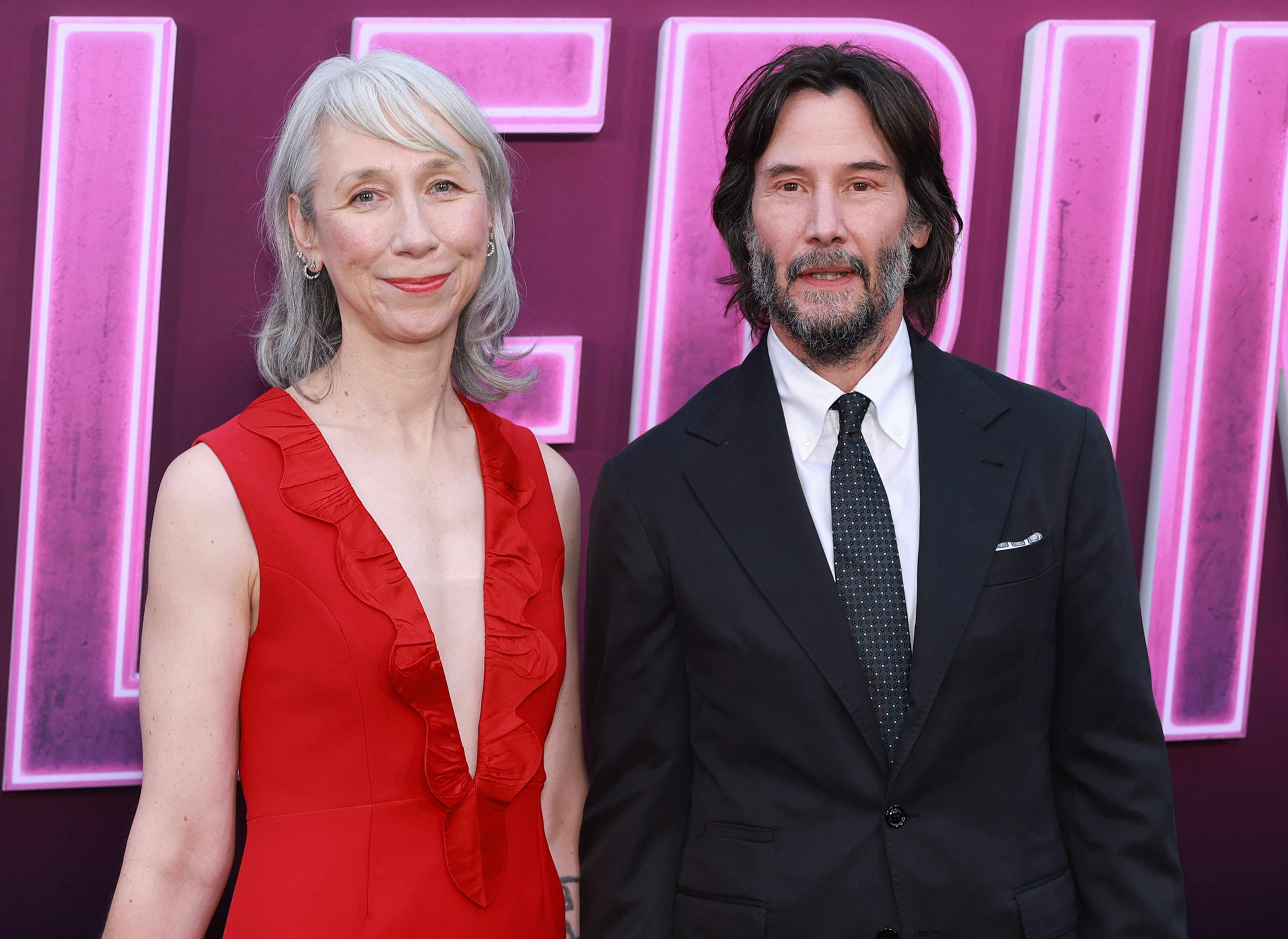 Alexandra Grant and Keanu Reeves attend the world premiere of "Ballerina", presented by Lionsgate, at TCL Chinese Theatre on June 03, 2025 in Hollywood, California. | Source: Getty Images