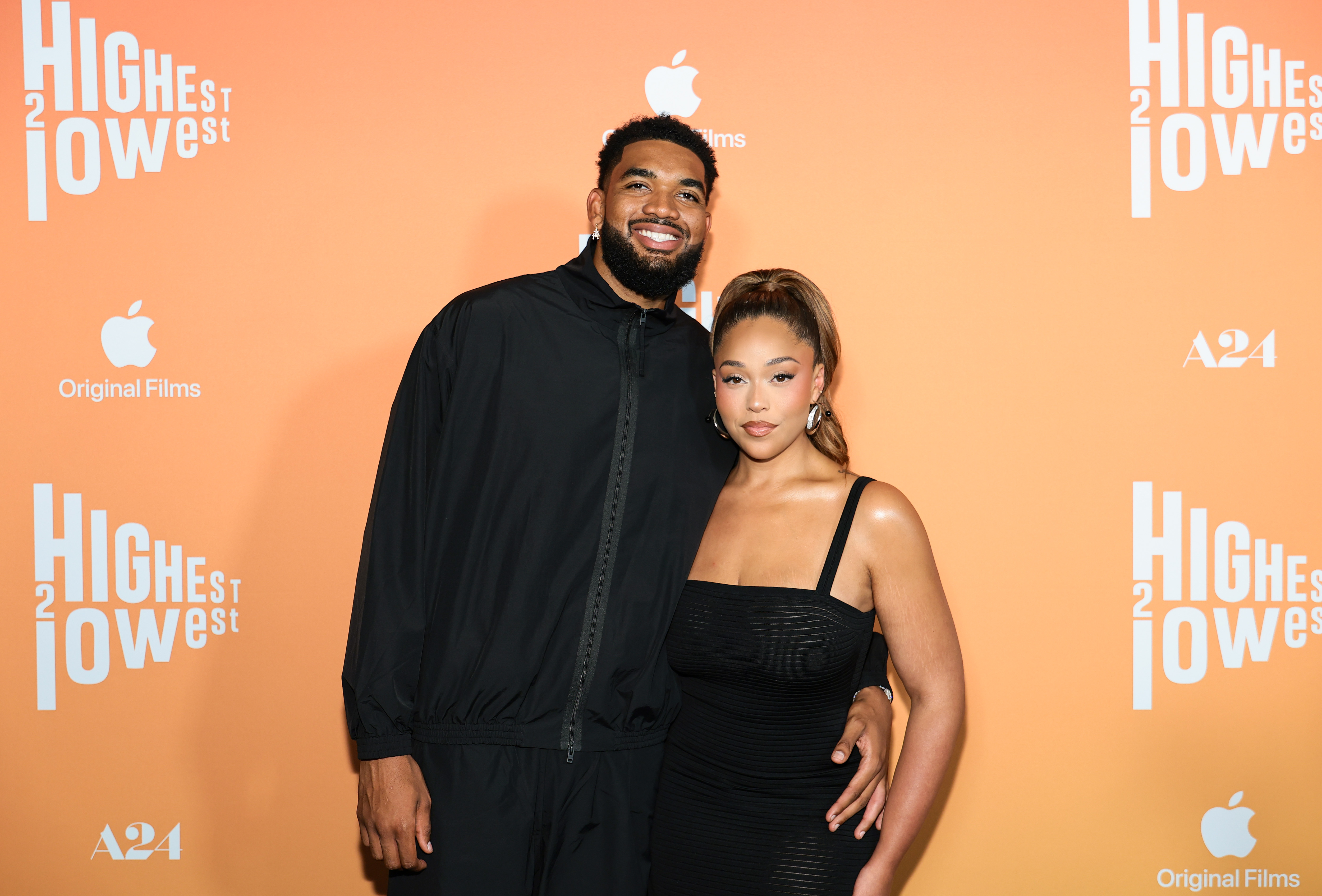 Karl-Anthony Towns and Jordyn Woods attend the "Highest 2 Lowest" New York Premiere at Brooklyn Academy of Music on August 11, 2025 in New York City. | Source: Getty Images