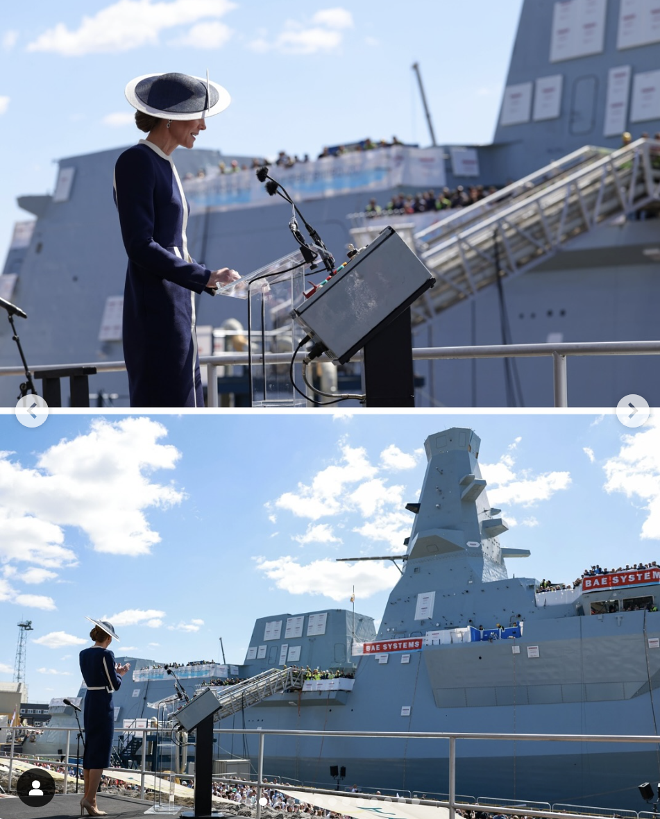 Princess Catherine addresses the crowd at the HMS Glasgow naming ceremony on May 22, 2025 in Scotland | Source: Instagram/princeandprincessofwales