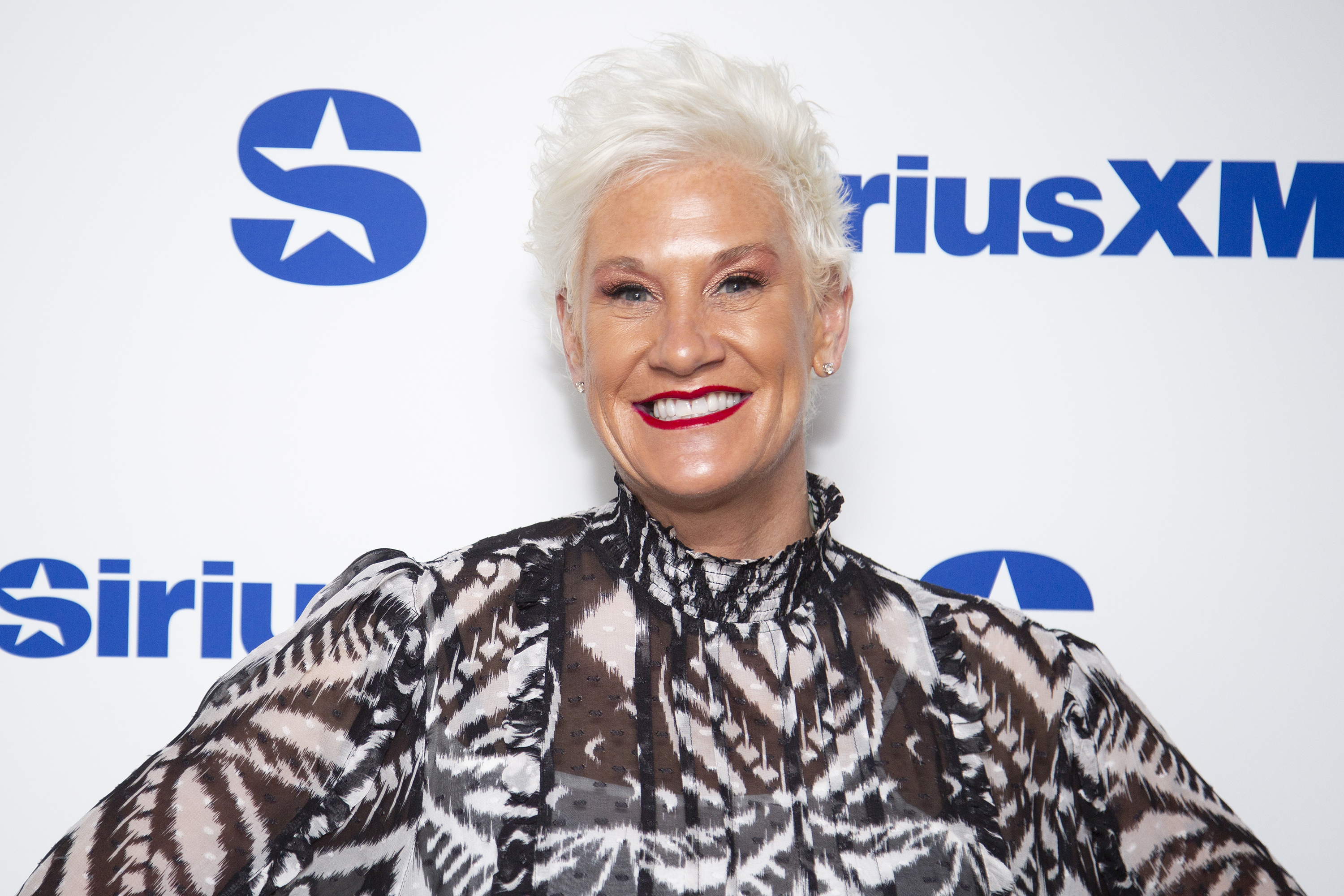 Anne Burrell visits SiriusXM Studios on October 16, 2024, in New York City. | Source: Getty Images