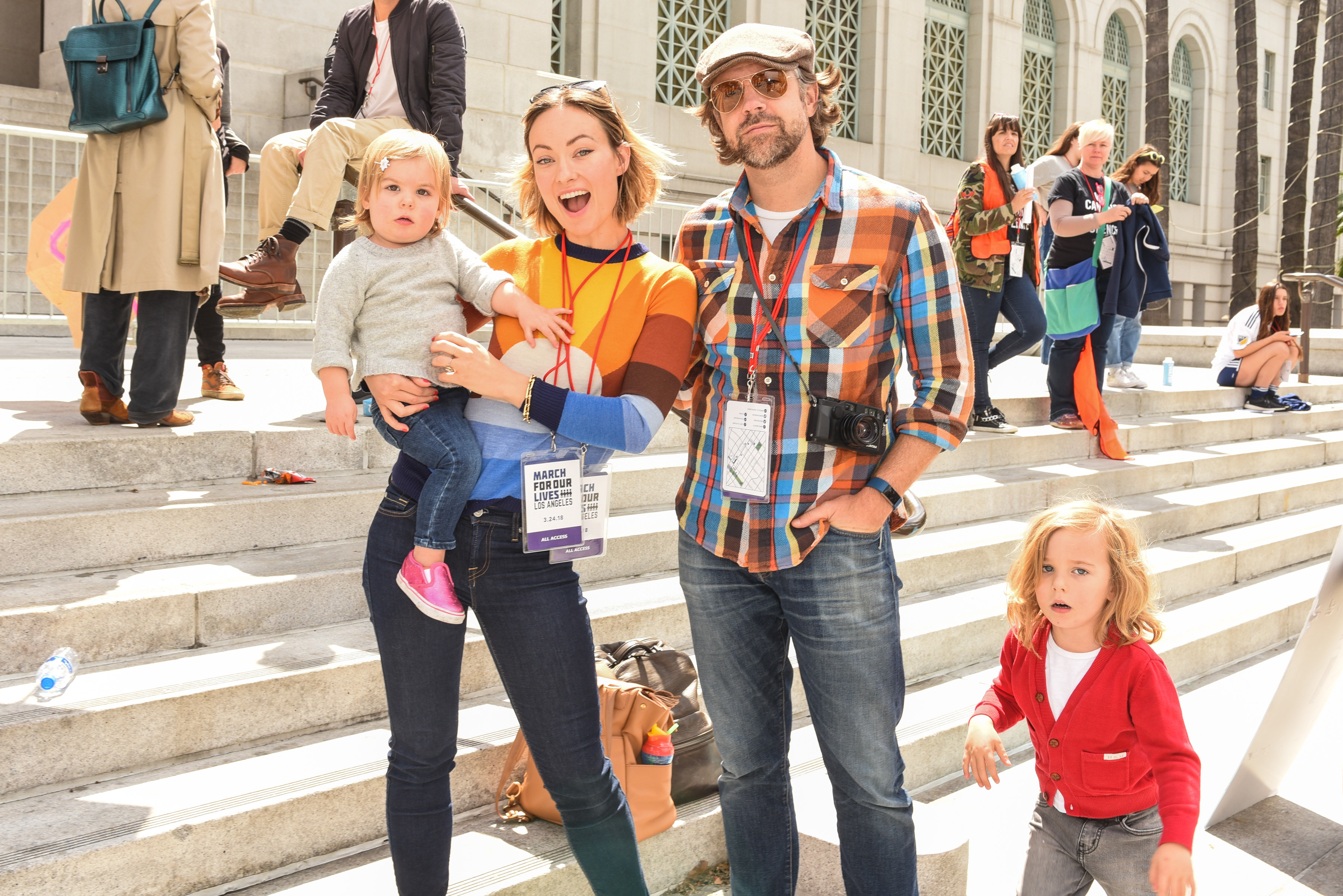 Olivia Wilde, Jason Sudeikis and Otis Sudeikis, Daisy Sudeikis attends March For Our Lives Los Angeles on March 24, 2018 in Los Angeles, California | Source: Getty Images