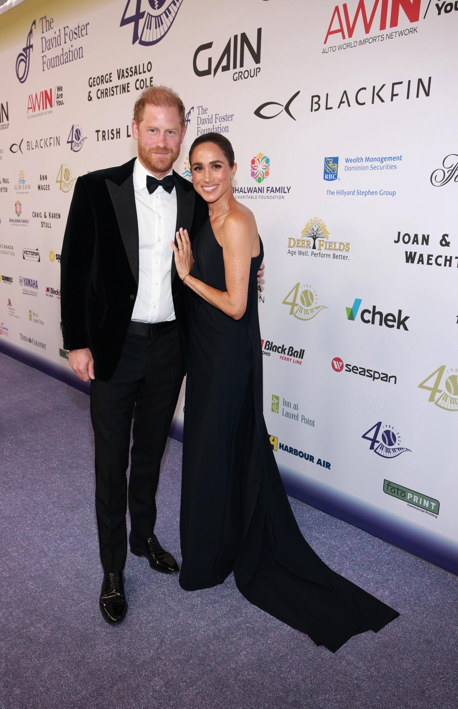 Prince Harry, Duke of Sussex (L) and Meghan, Duchess of Sussex attend the David Foster Foundation 40th Anniversary Celebration on August 7, 2026 in Victoria, British Columbia. | Source: Getty Images