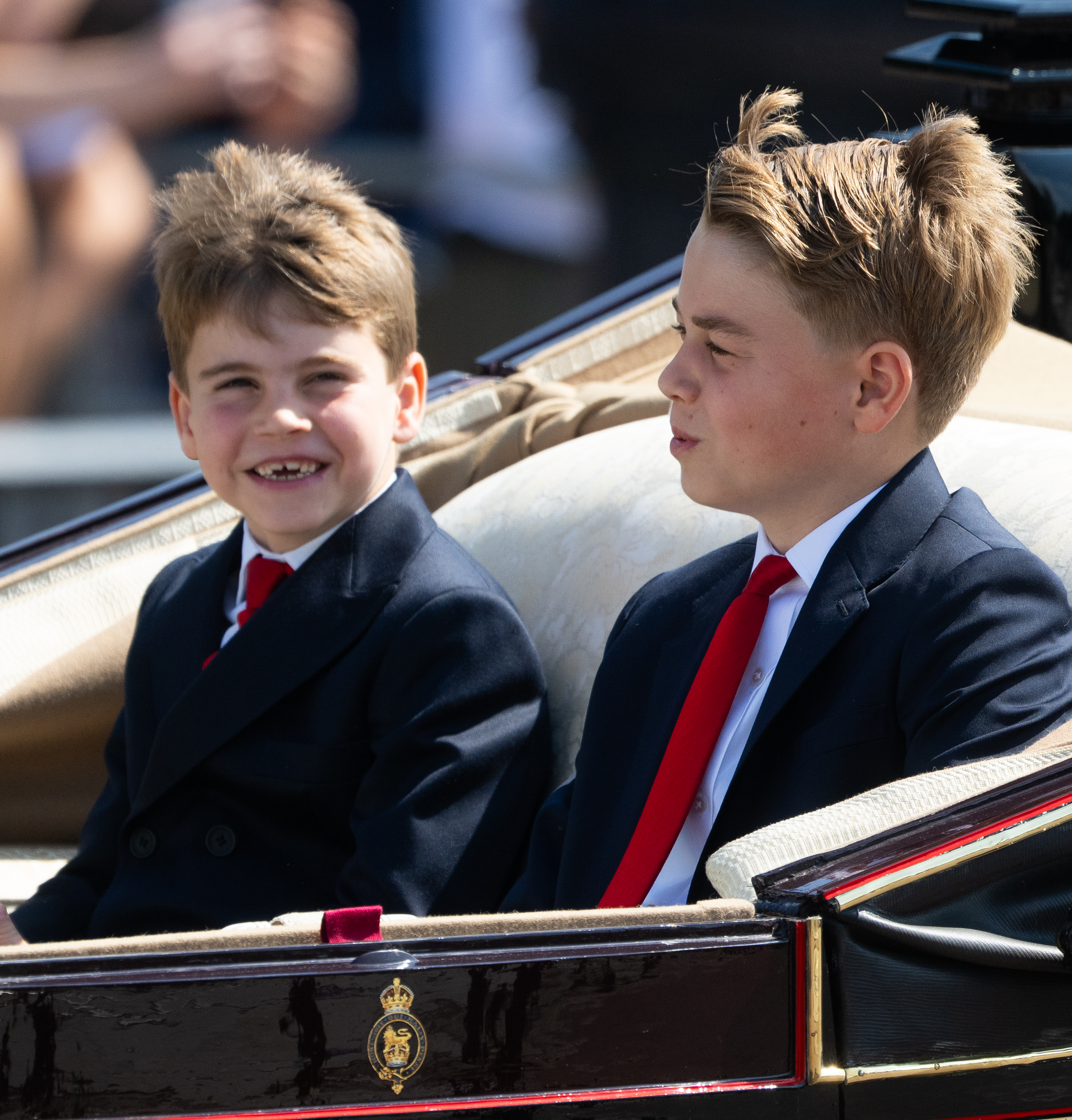 Prince Louis of Wales and Prince George of Wales during Trooping The Colour 2025 on June 14, 2025 in London, England | Source: Getty Images