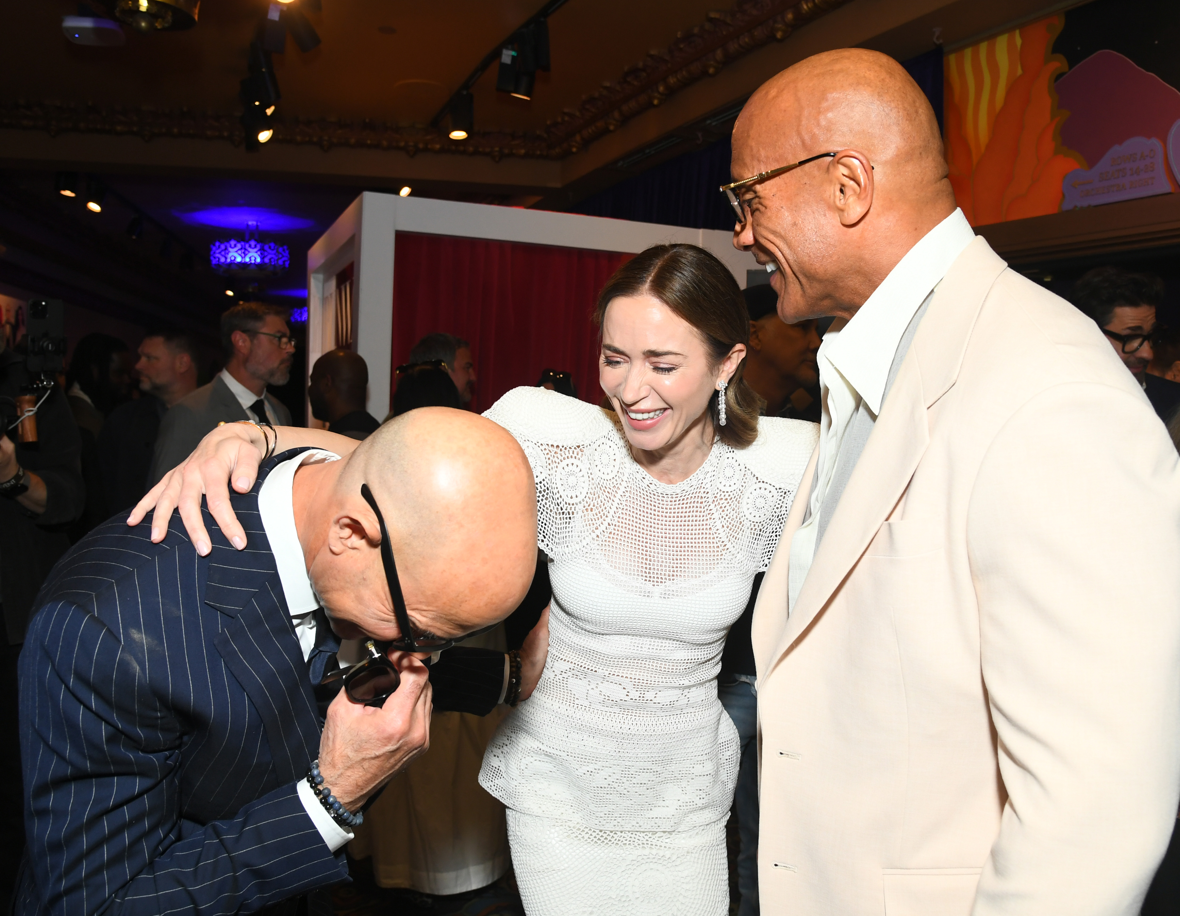 Tucci, Emily Blunt and Dwayne Johnson attend the Hollywood Walk of Fame Star Ceremony celebrating Emily Blunt And Stanley Tucci in Hollywood, California on April 30, 2026. | Source: Getty Images