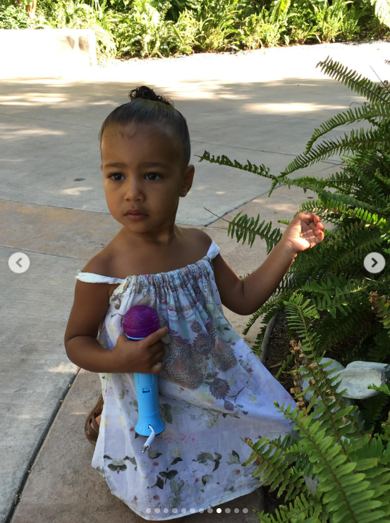North West in her mother's birthday post from June 15, 2025. | Source: Instagram/kimkardashian