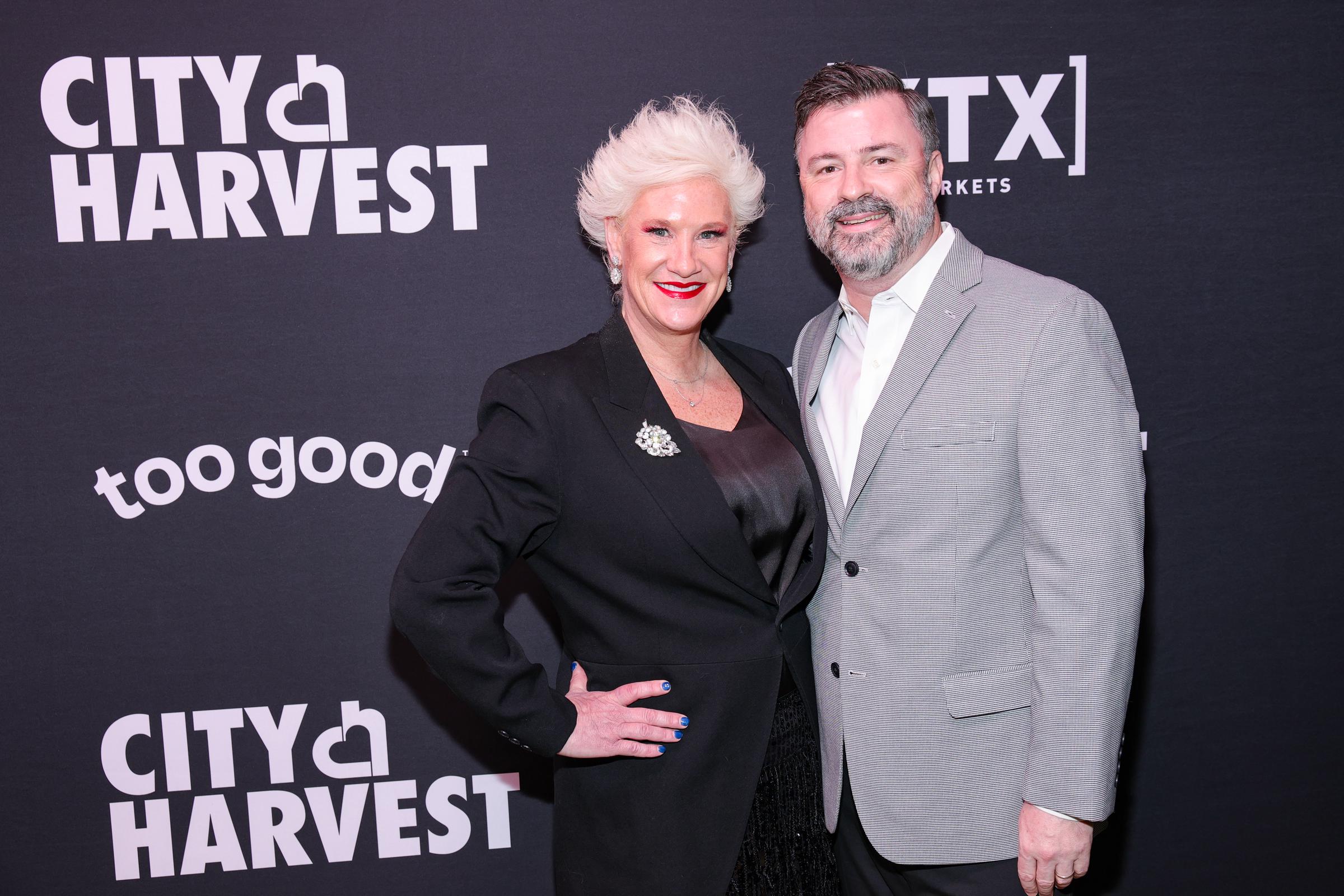 Anne Burrell and Stuart Claxton attend as City Harvest Presents The 2025 Gala: Carnaval at Cipriani 42nd Street on April 22, 2025, in New York City. | Source: Getty Images