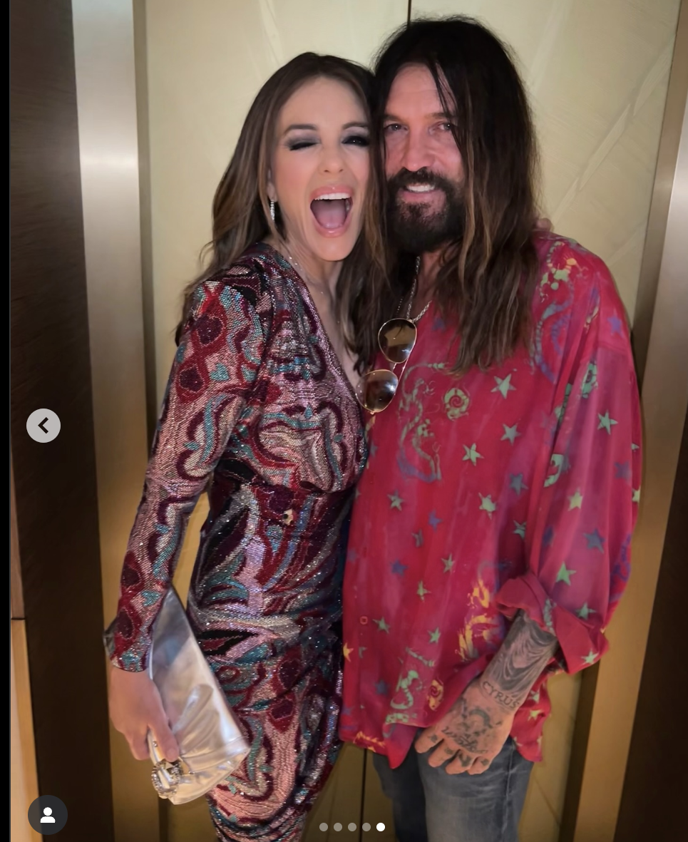 Elizabeth Hurley and Billy Ray Cyrus attend Miley Cyrus' London Premiere for "Something Beautiful," posted on June 22, 2025 | Source: Instagram/elizabethhurley1