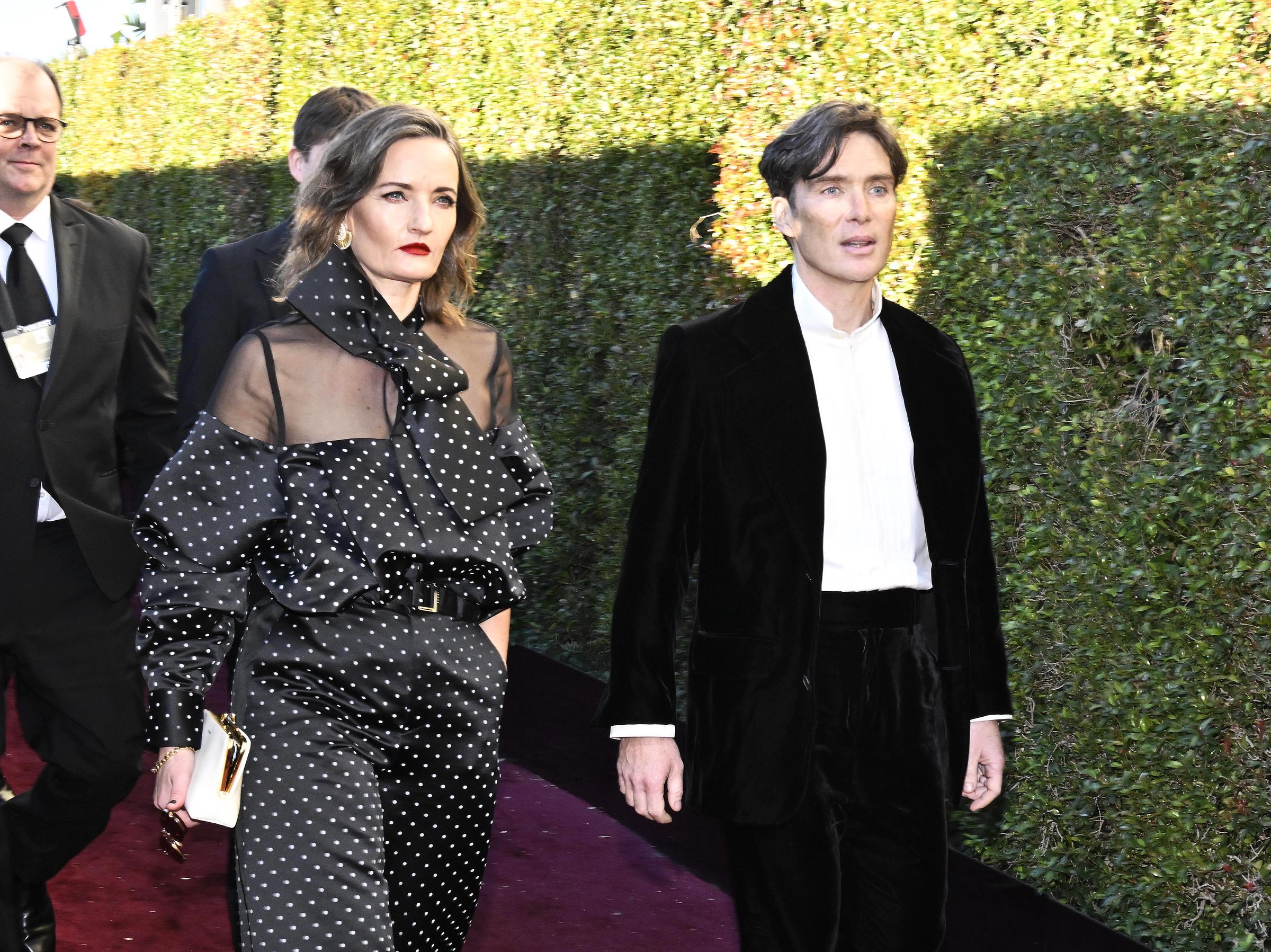 Yvonne McGuinness and Cillian Murphy at the 81st Golden Globe Awards held at the Beverly Hilton Hotel on January 7, 2024 in Beverly Hills, California. | Source: Getty Images