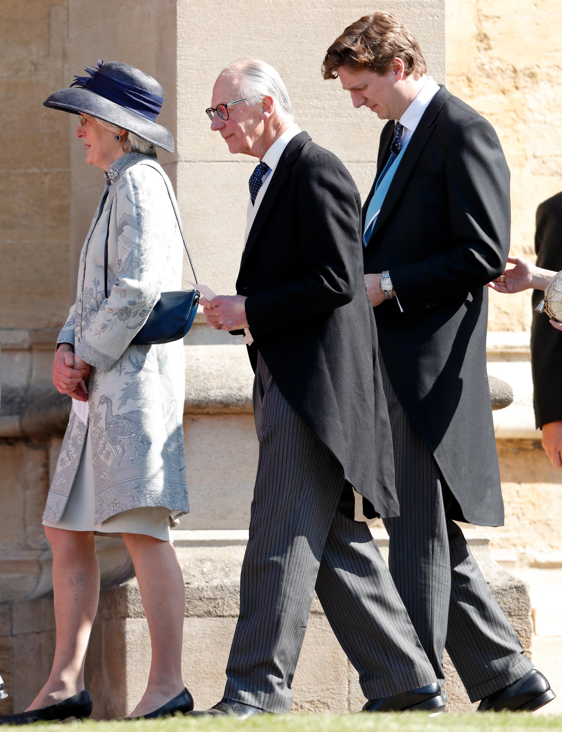 Lady Jane Fellowes, Lord Robert Fellowes and Alexander Fellowes attend the wedding of Prince Harry to Meghan Markle at St George's Chapel, Windsor Castle on May 19, 2018 in Windsor, England | Source: Getty Images