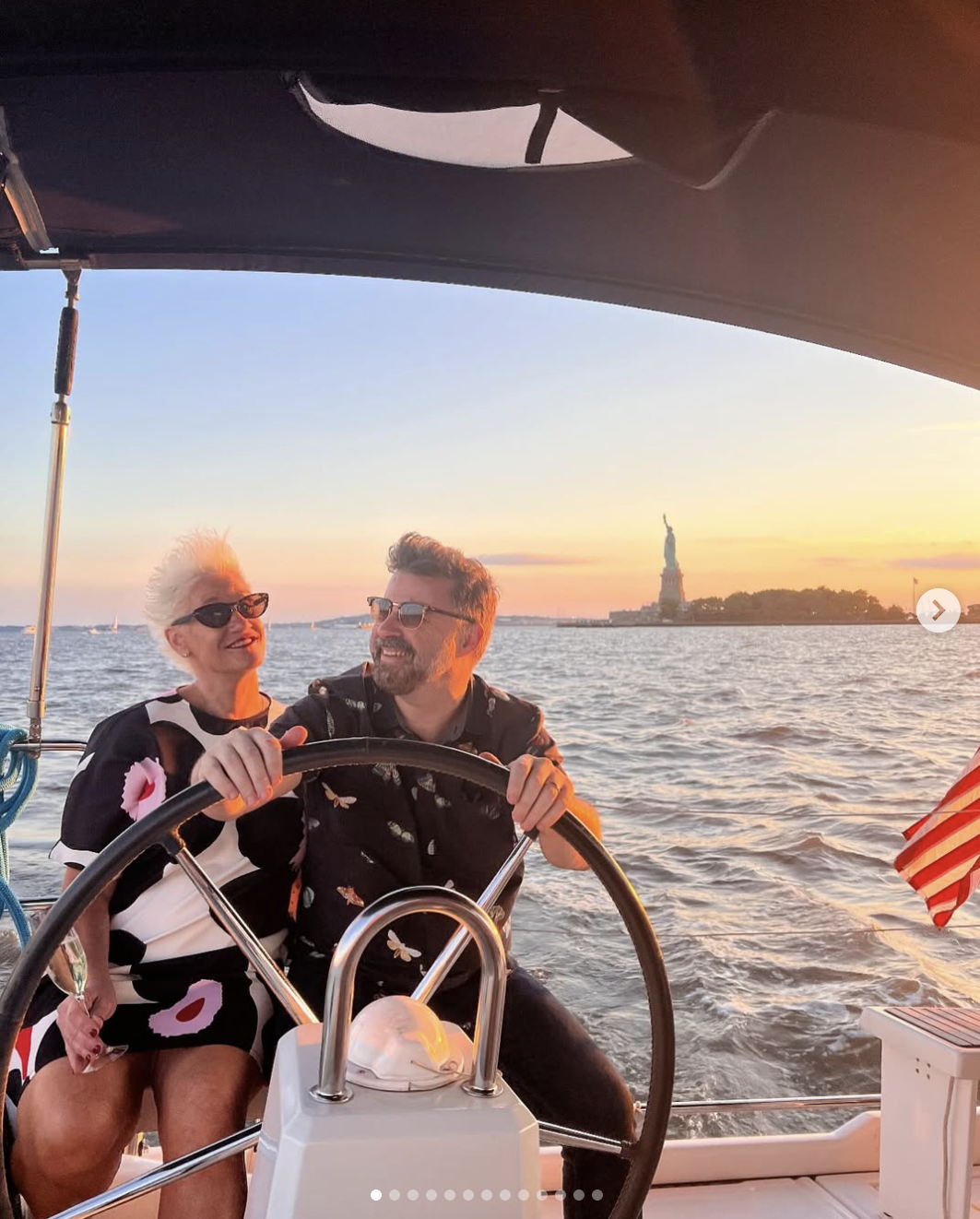 Anne Burrell with her husband, Stuart Claxton, posted on September 23, 2024 | Source: Instagram/chefanneburrell