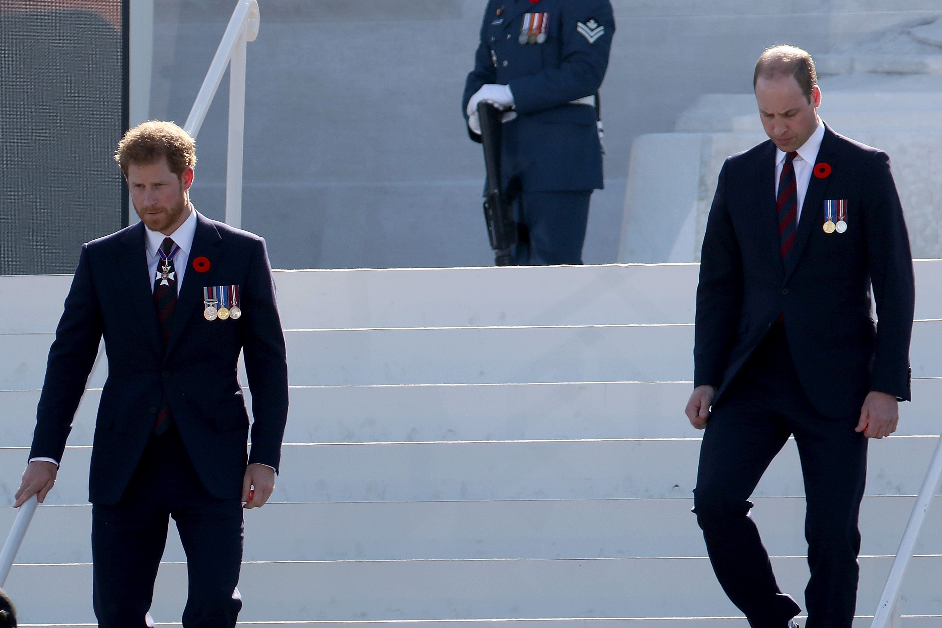 Prince Harry and Prince William in Vimy, France on April 9, 2017 | Source: Getty Images