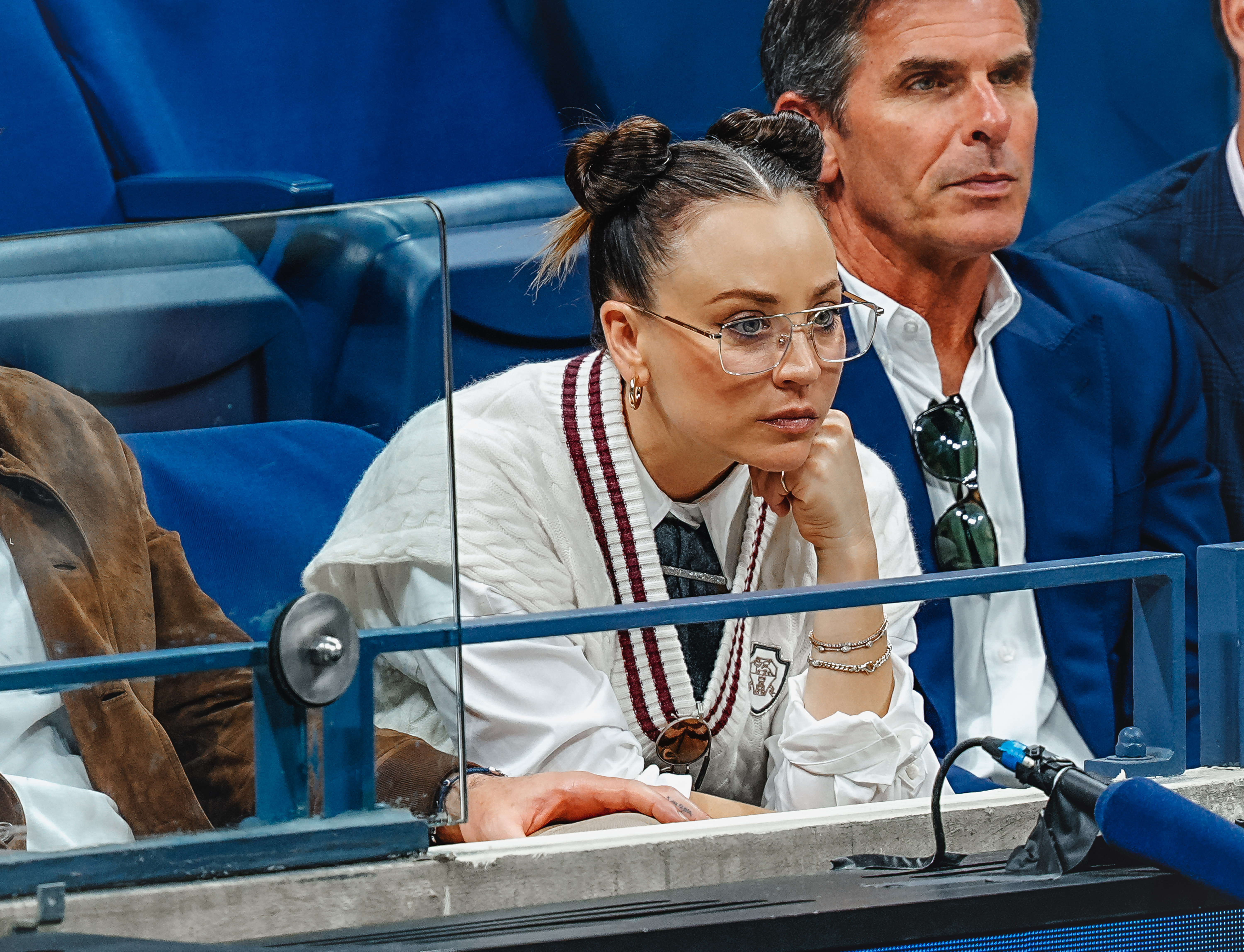 Kaley Cuoco attends Day 13 of the 2025 US Open Tennis Championships at USTA Billie Jean King National Tennis Center on September 5, 2025, in Flushing Meadows, Queens, New York City. | Source: Getty Images