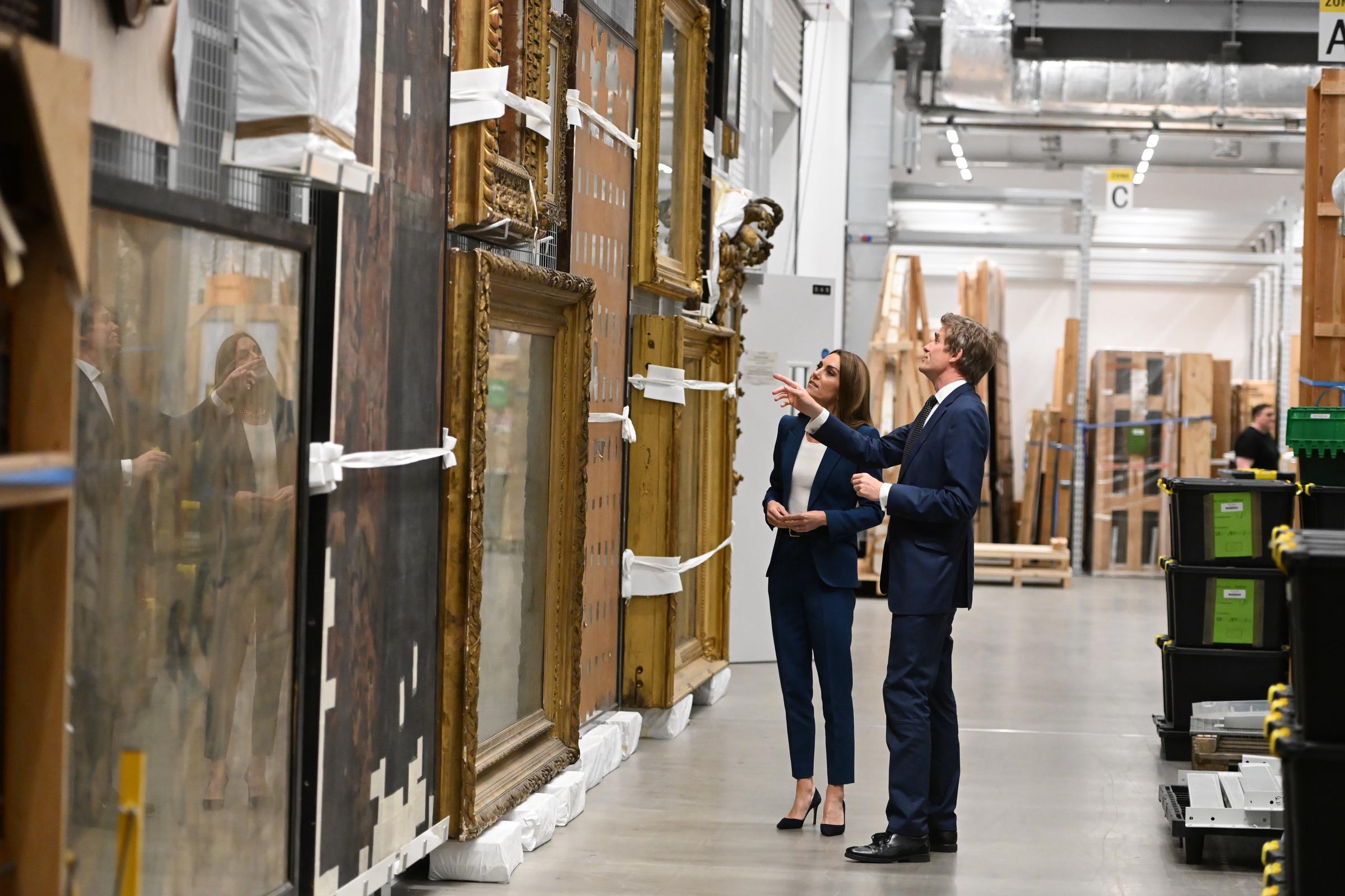 Catherine, Princess of Wales talks with Tristram Hunt Director of The V&A during a visit to the V&A East Storehouse on June 10, 2025 in London, England | Source: Getty Images