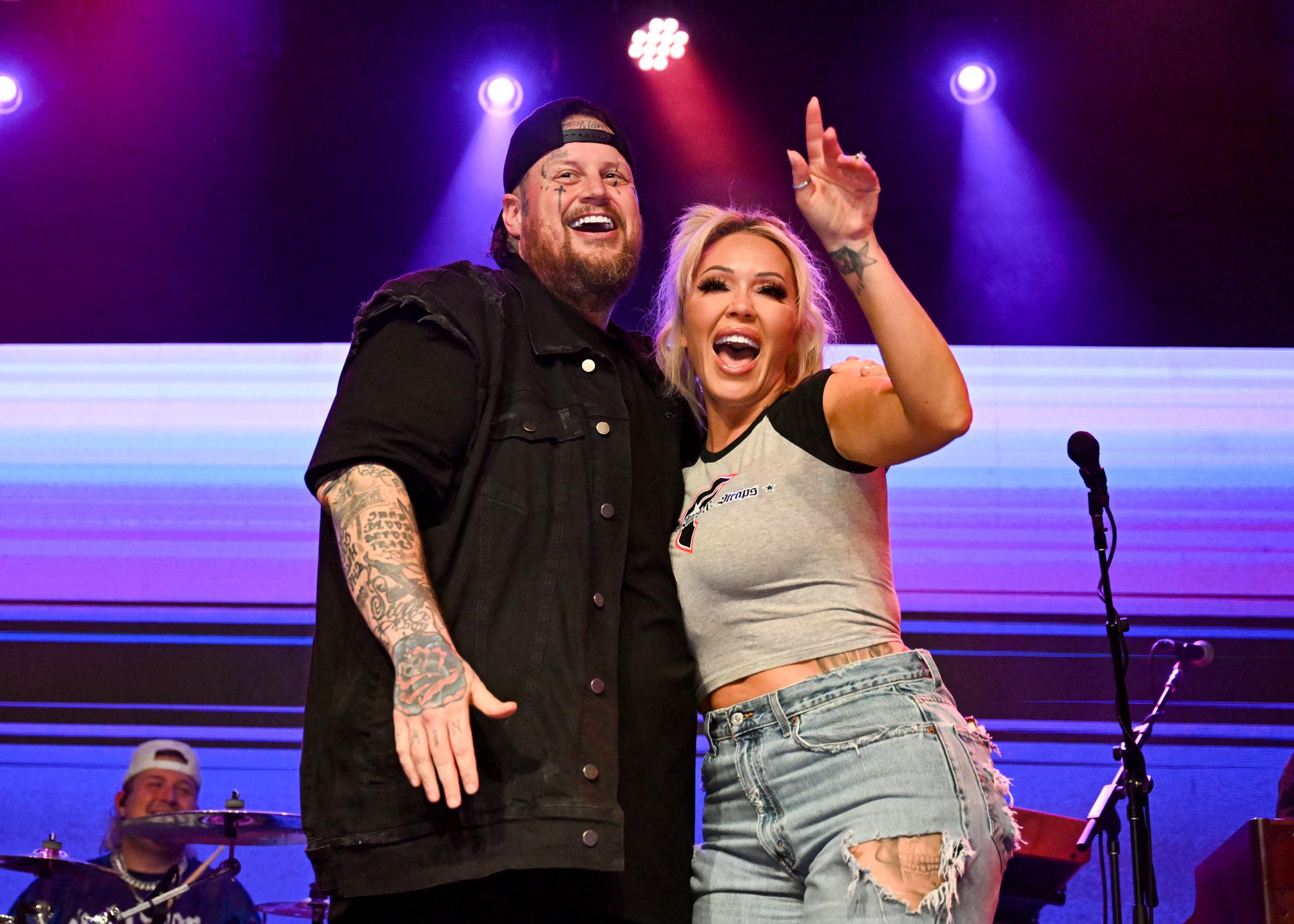 Jelly Roll and Bunnie Xo at the Jelly Roll & Friends concert held at Billy Bob's Texas on May 6, 2025 in Fort Worth, Texas. | Source: Getty Images