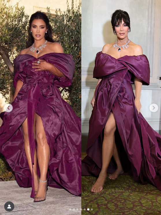 Kim Kardashian and Kris Jenner in a side-by-side comparison, posted on June 30, 2025. | Source: Instagram/krisjenner