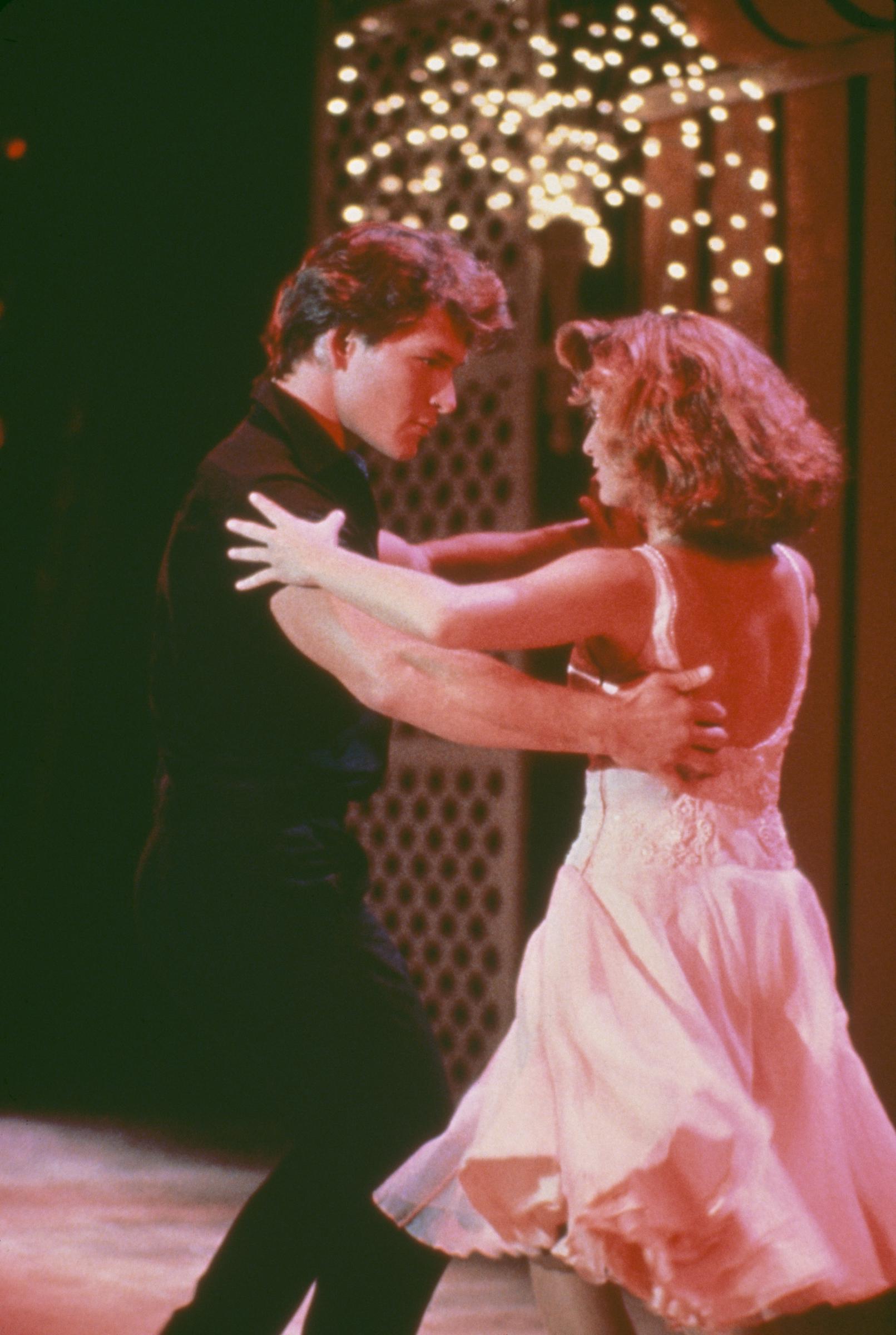 Patrick Swayze and Jennifer Grey in a scene from the film "Dirty Dancing," in 1987. | Source: Getty Images