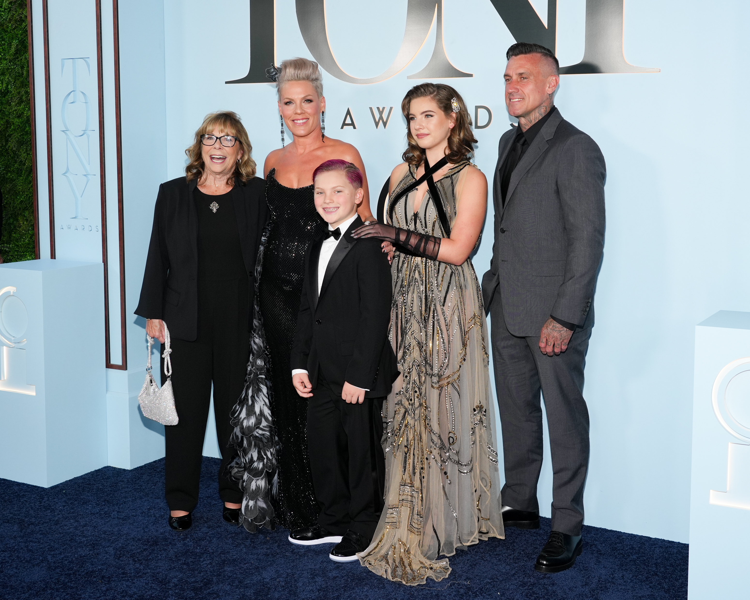 Judith Moore, P!NK, Jameson Hart, Willow Hart and Carey Hart attend The 79th Annual Tony Awards at Radio City Music Hall on June 7, 2026 in New York City. | Source: Getty Images