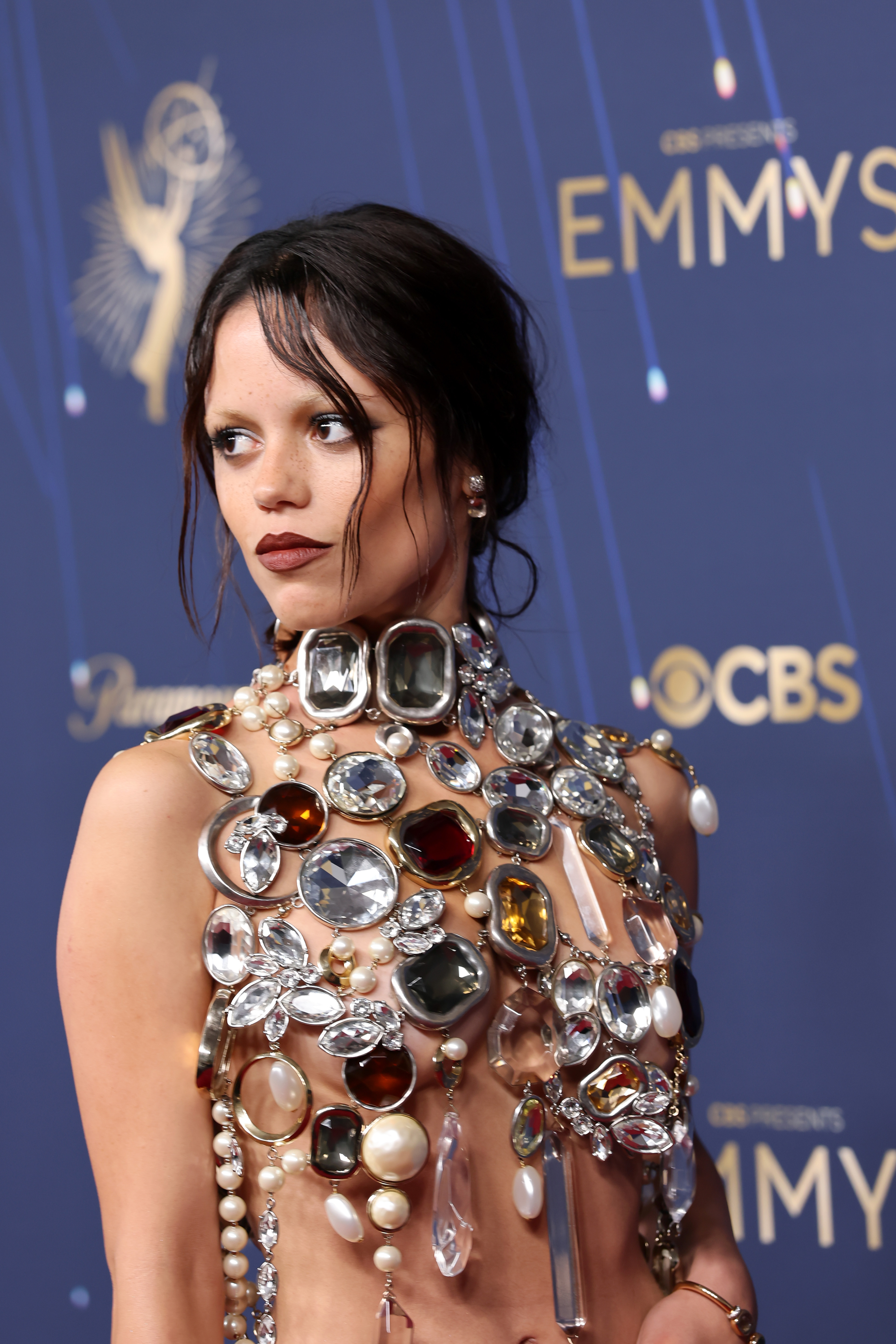 Jenna Ortega attends the 77th Primetime Emmy Awards at Peacock Theater on September 14, 2025 in Los Angeles, California. | Source: Getty Images
