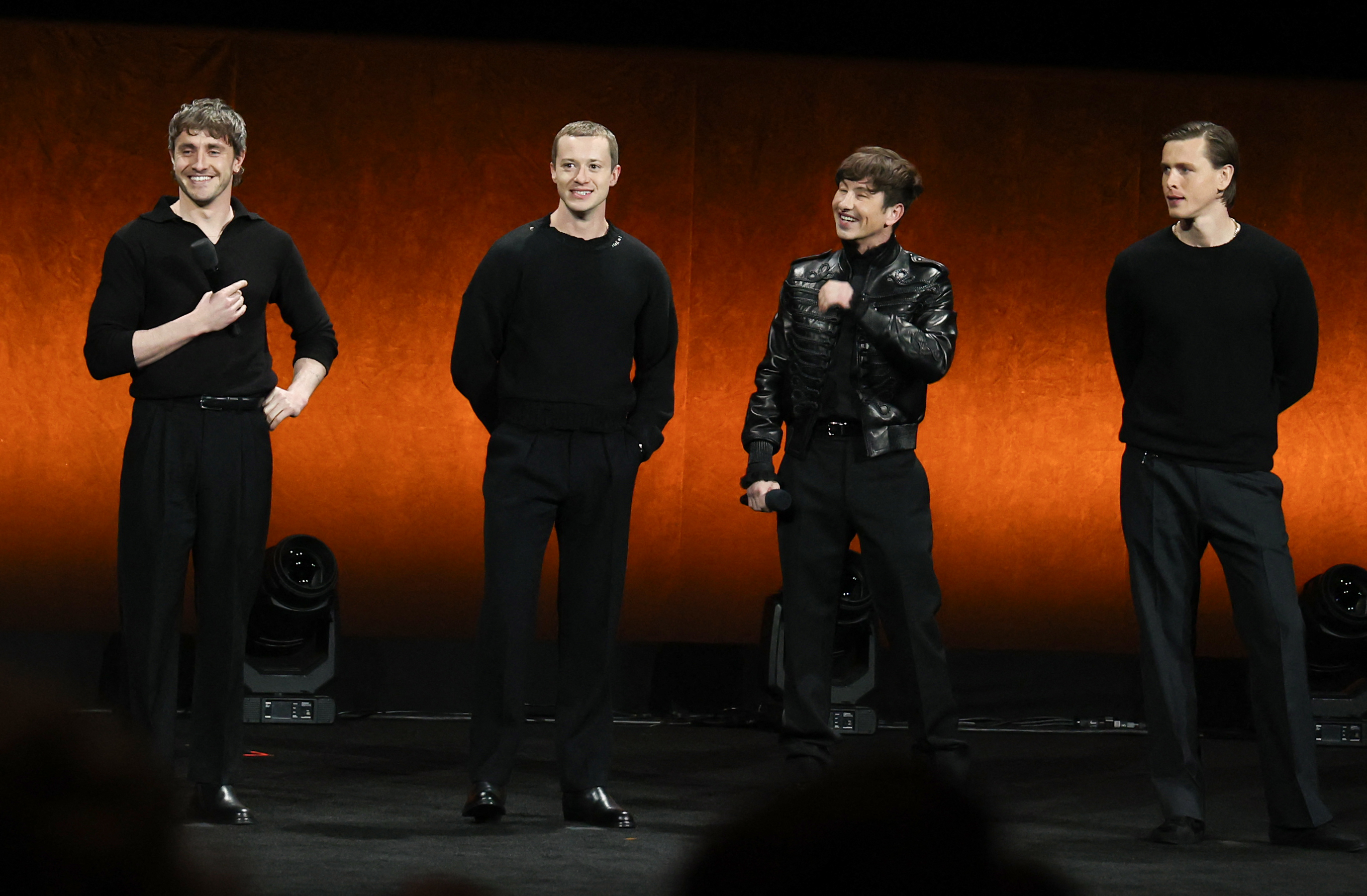 Paul Mescal, Joseph Quinn, Barry Keoghan, and Harris Dickinson speak about the four-film cinematic event "The Beatles" during the CinemaCon 2025 at Caesars Palace in Las Vegas, Nevada on March 31, 2025 | Source: Getty Images