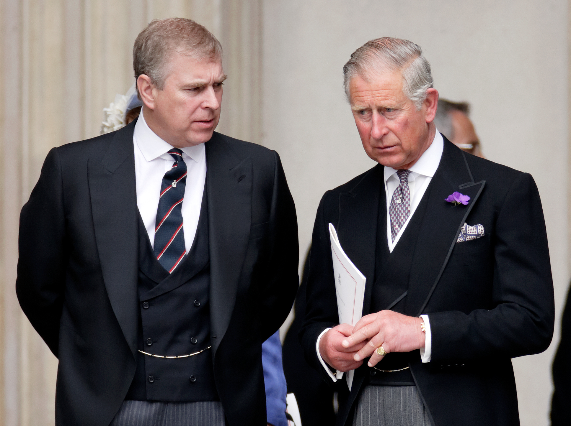 Andrew Mountbatten Windsor and Prince Charles, Prince of Wales attend a Service of Thanksgiving to celebrate Queen Elizabeth II's Diamond Jubilee at St Paul's Cathedral on June 5, 2012, in London, England. | Source: Getty Images