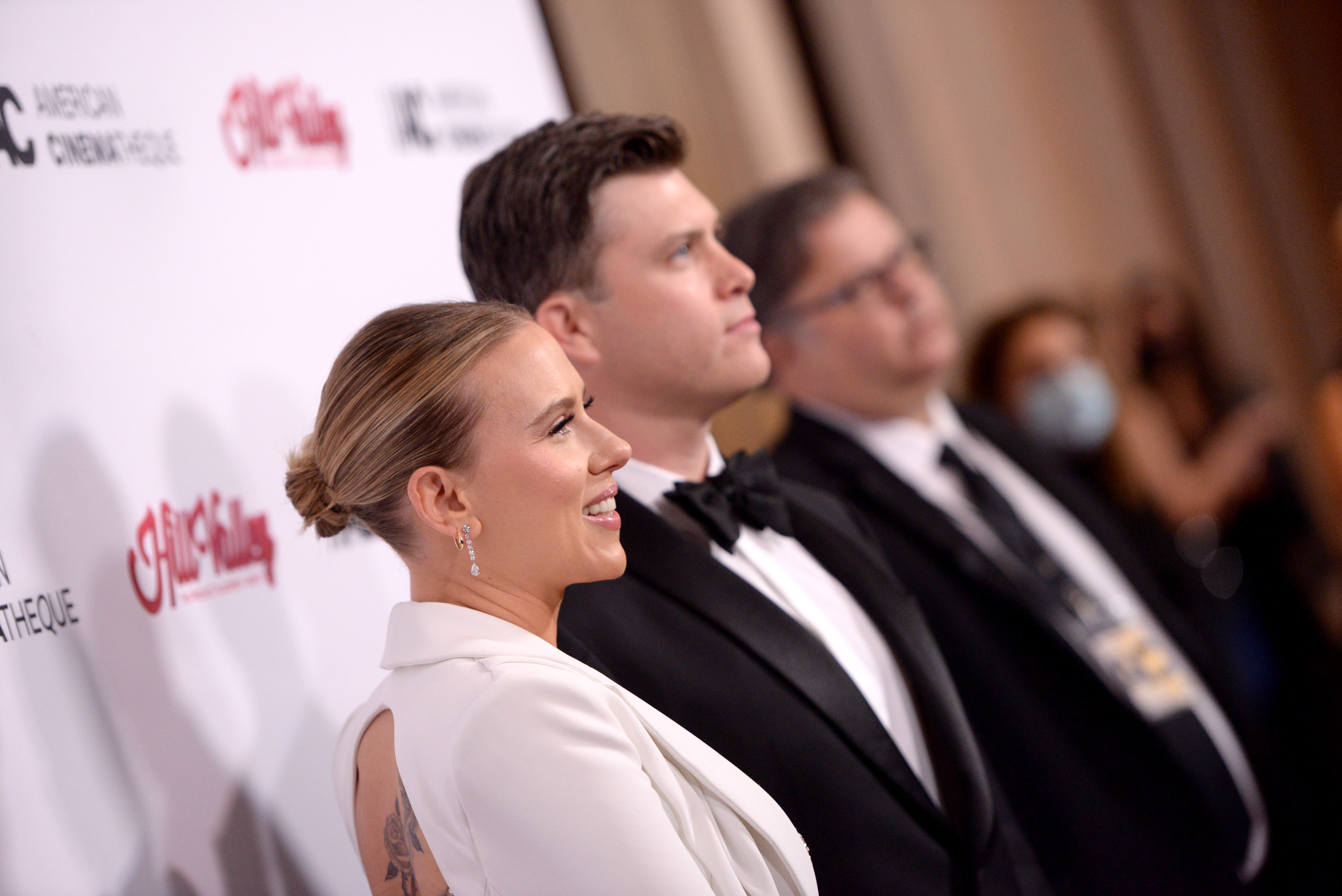 Colin Jost and Scarlett Johansson attend the 35th Annual American Cinematheque Awards Honoring Scarlett Johansson at The Beverly Hilton on November 18, 2021 in Beverly Hills, California. | Source: Getty Images