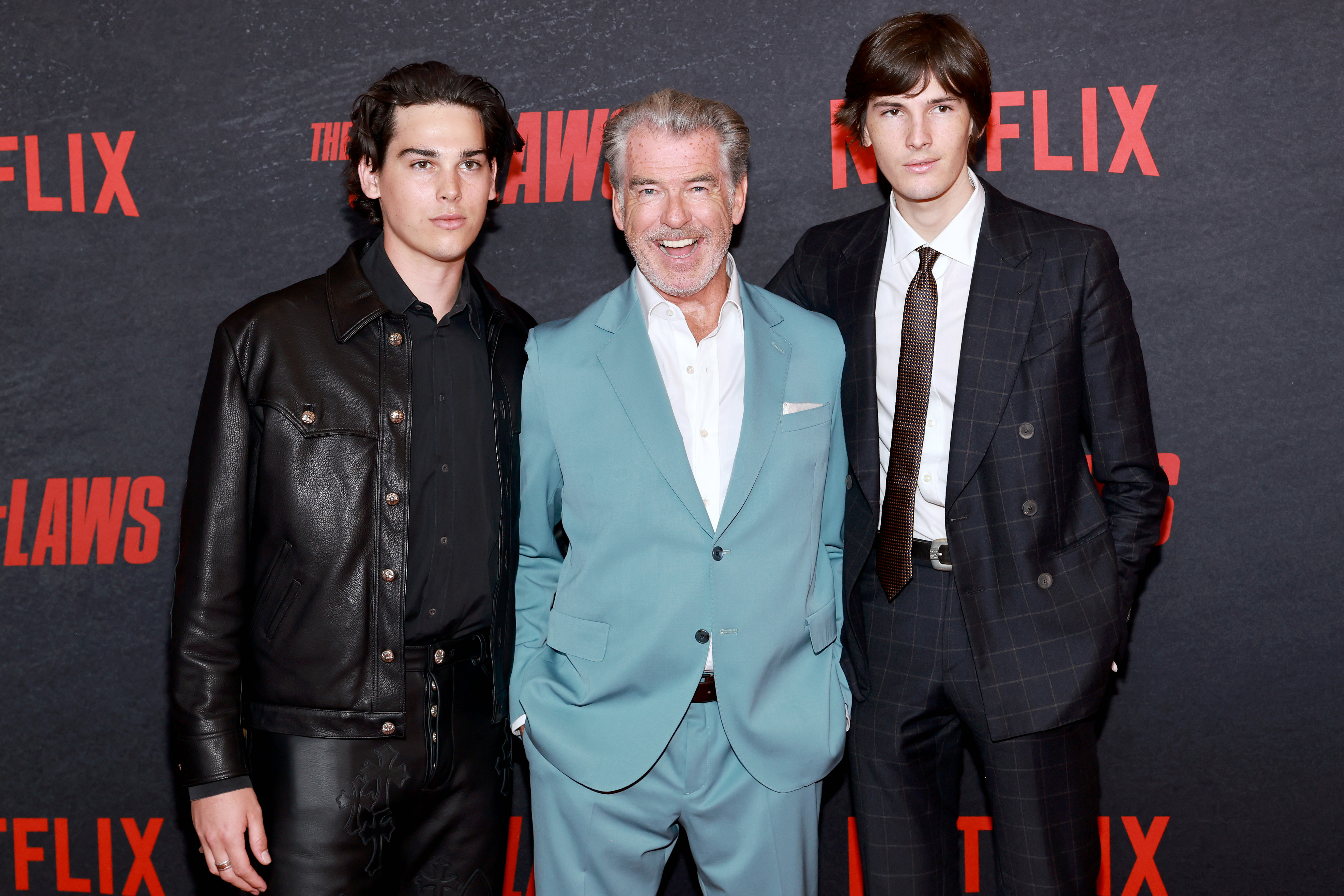 Paris, Pierce, and Dylan Brosnan attend the Los Angeles Premiere Of Netflix's "The Out-Laws" at Regal LA Live on June 26, 2023 in Los Angeles, California. | Source: Getty Images